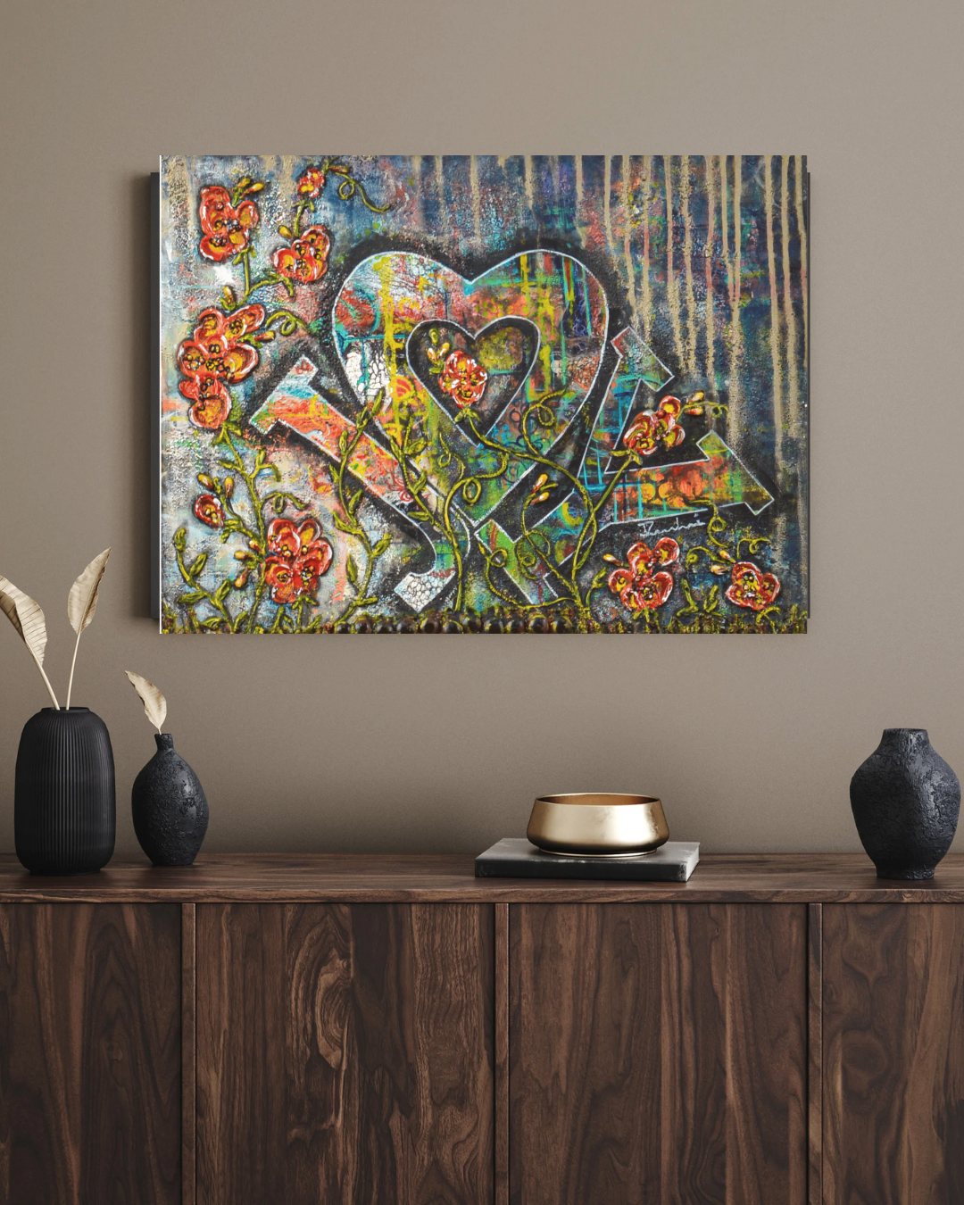 Joy — original mixed media meditation canvas by Rashmi Malhan