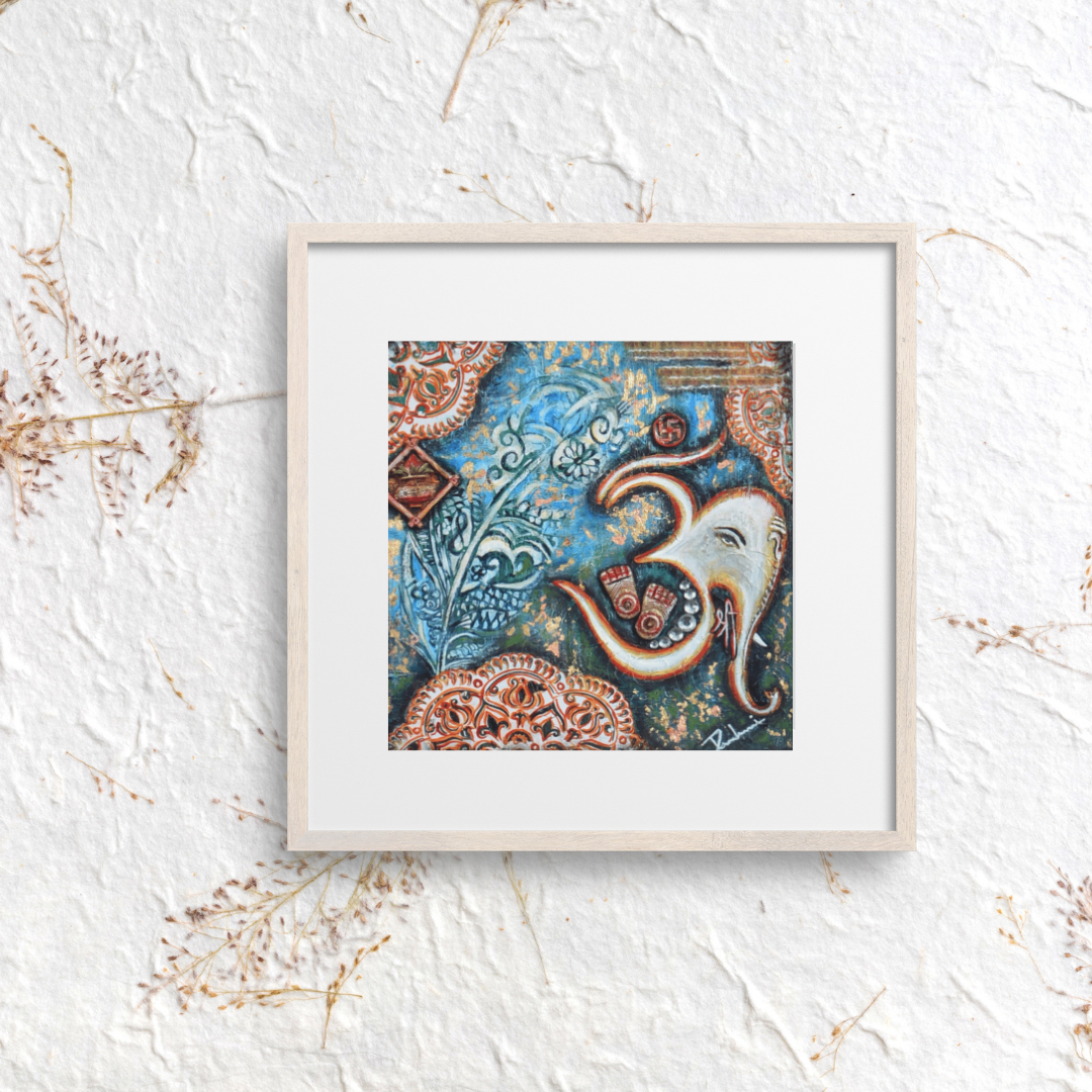 Om — original mixed media meditation canvas by Rashmi Malhan