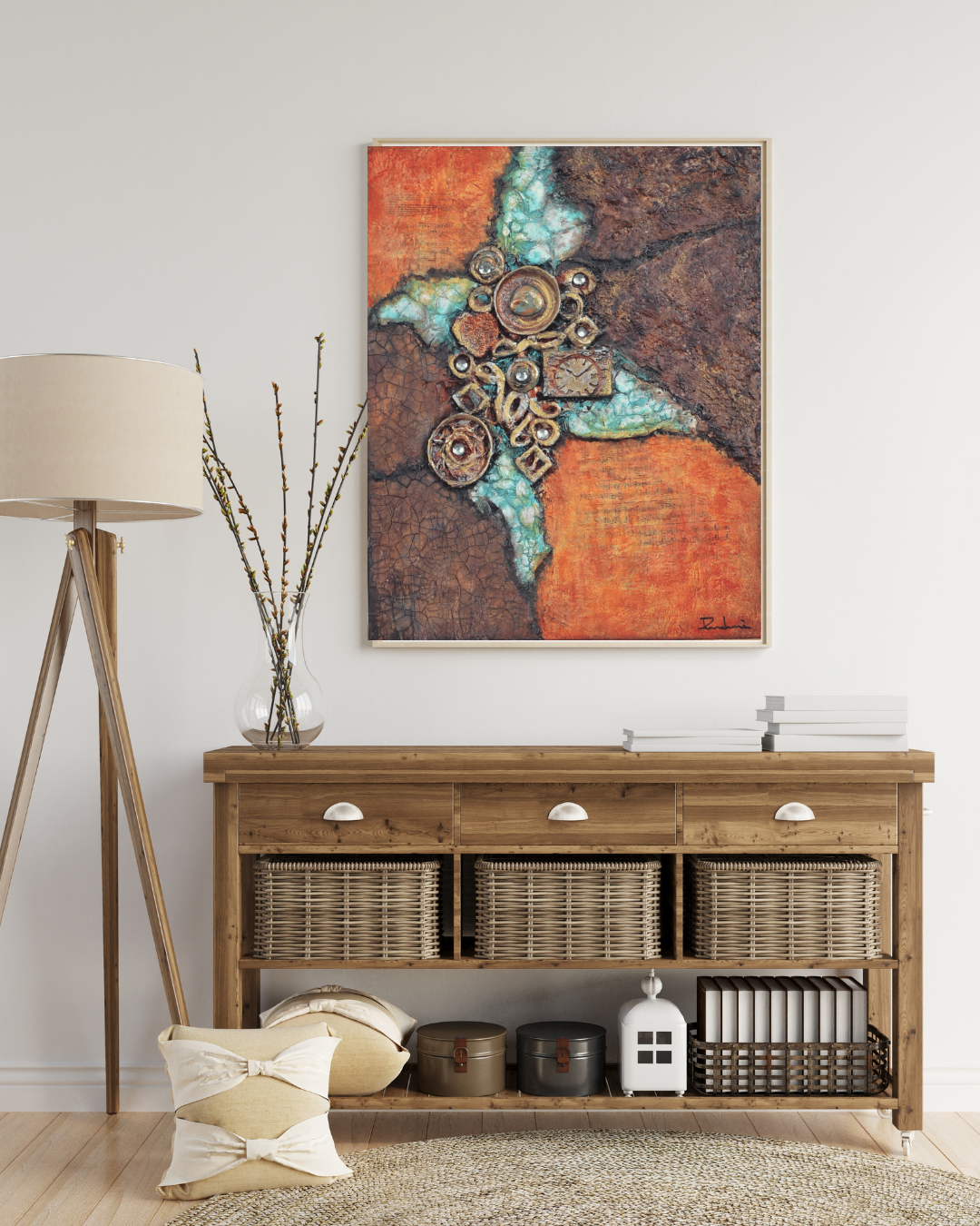 Treasures Beneath — original mixed media nature-inspired canvas by Rashmi Malhan