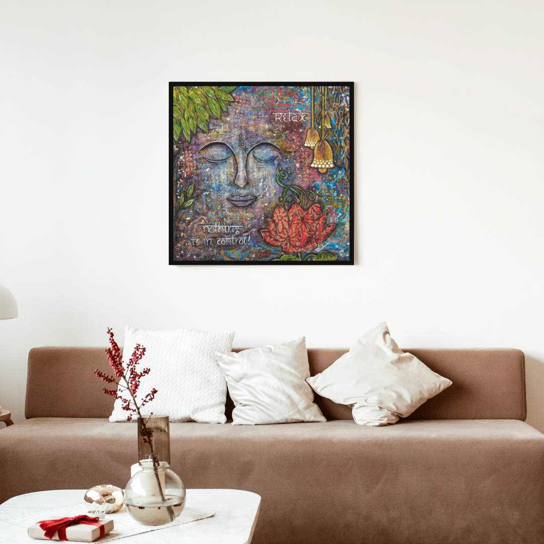 Quiet Faith — original mixed media spiritual canvas by Rashmi Malhan