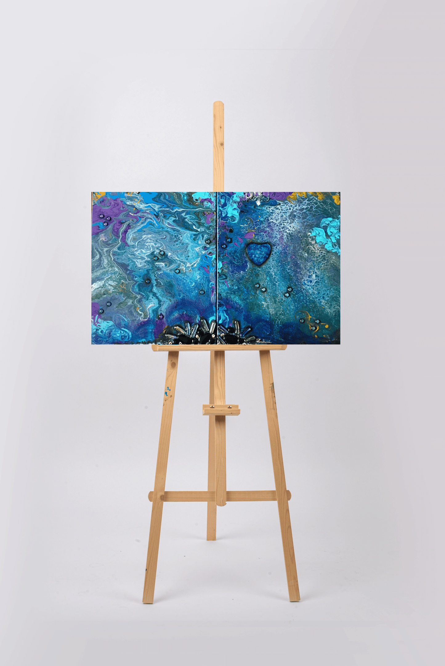 Heart of the Ocean — original mixed media nature-inspired canvas by Rashmi Malhan