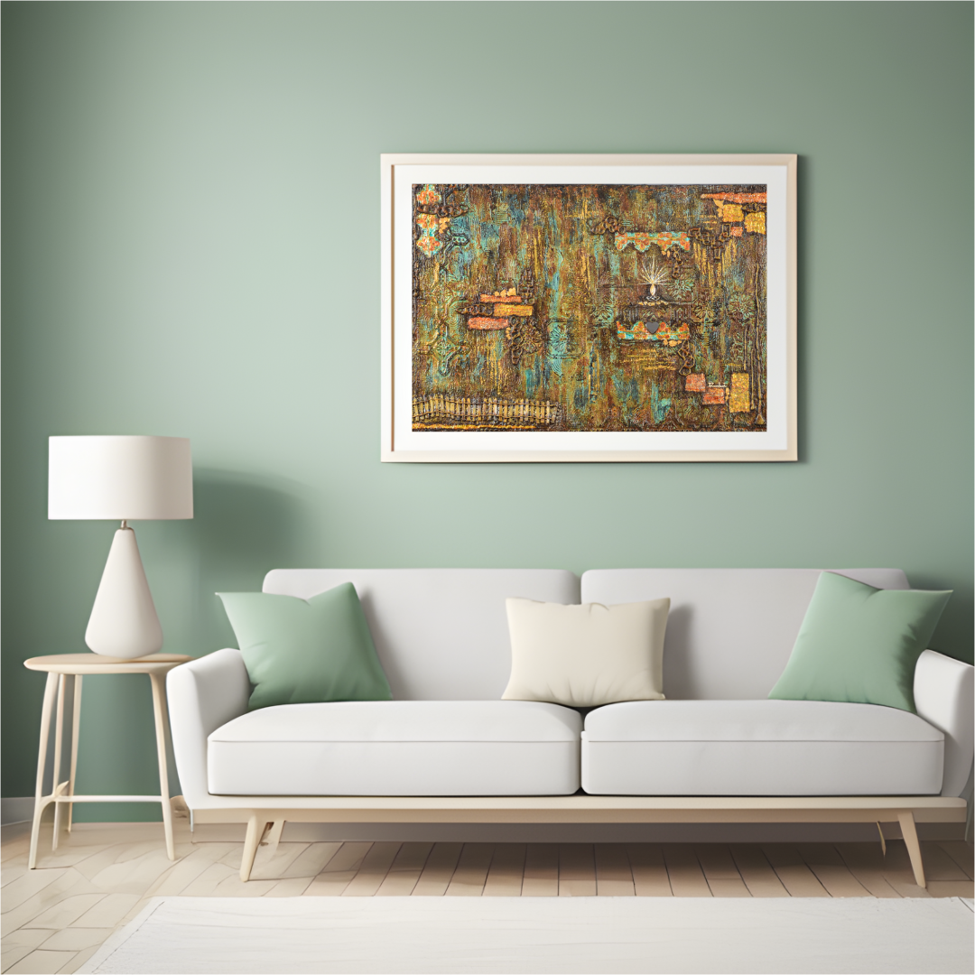 Traditions — original mixed media cultural canvas by Rashmi Malhan