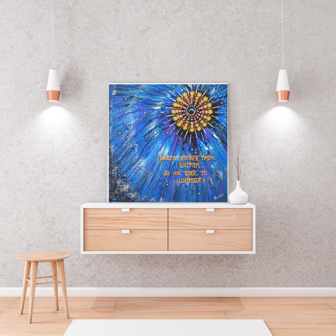 Inner Peace — original mixed media meditation canvas by Rashmi Malhan