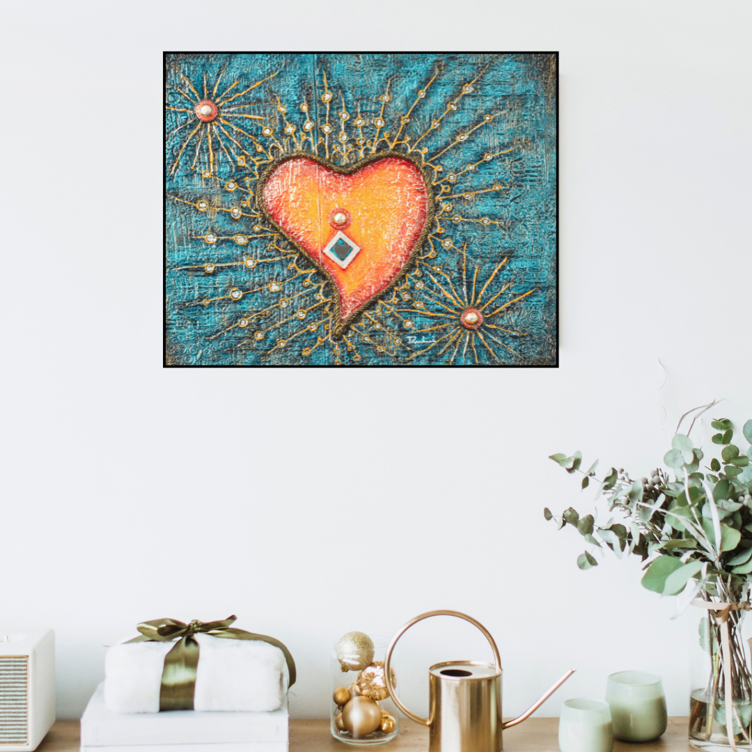 Love Illuminates — original mixed media love and connection canvas by Rashmi Malhan