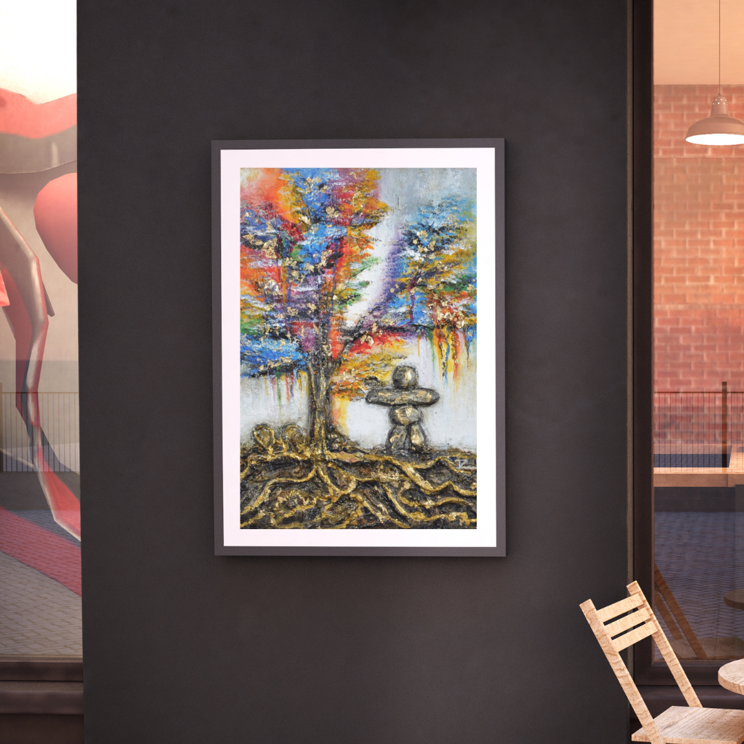 Rooted Kinship — original mixed media love and connection canvas by Rashmi Malhan
