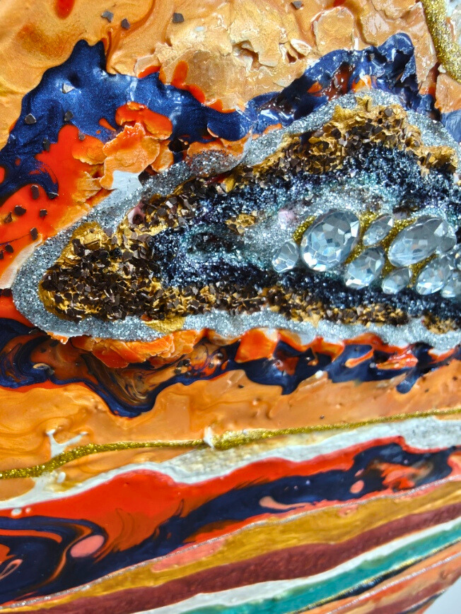 Hidden Riches — original mixed media abundance canvas by Rashmi Malhan