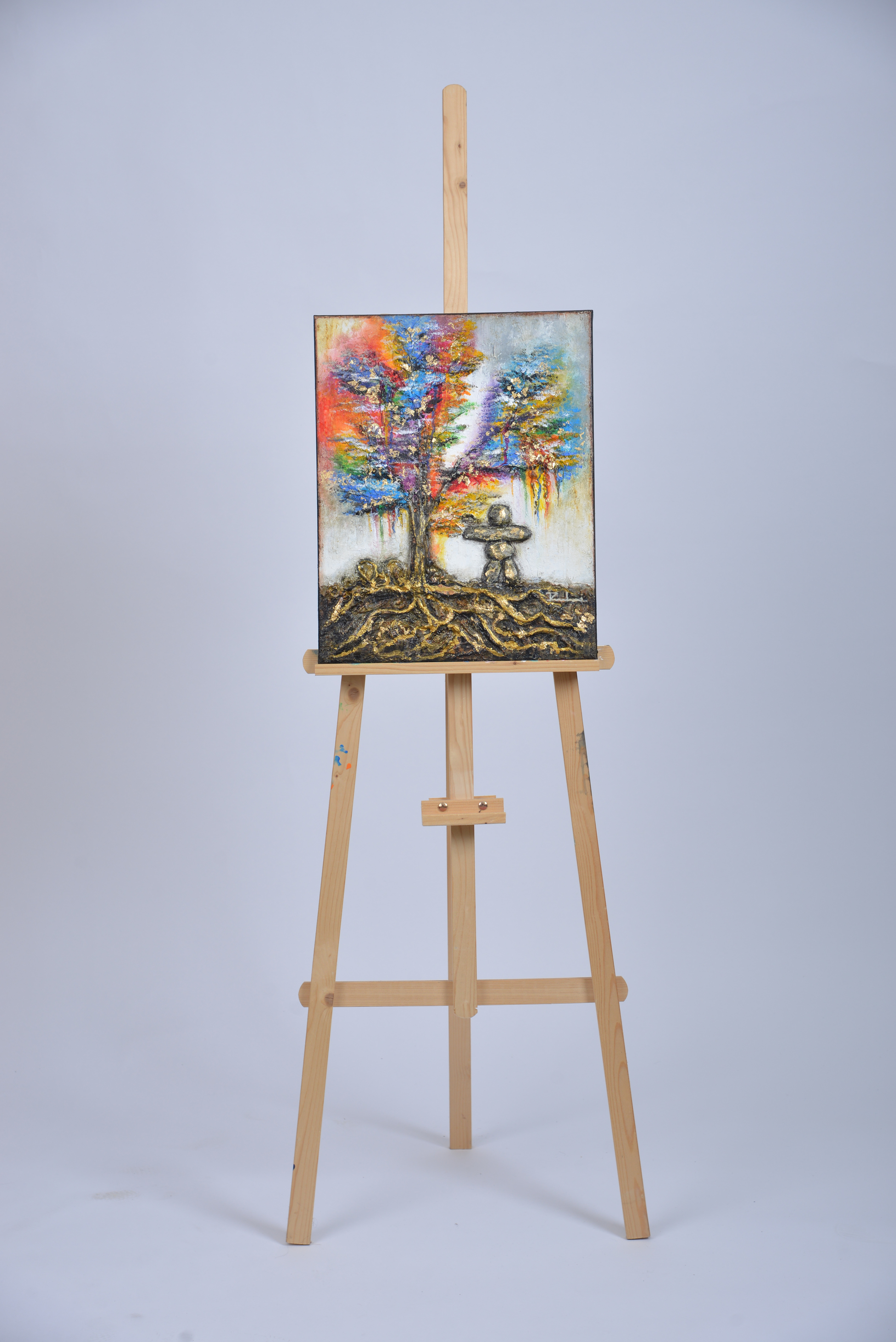 Rooted Kinship — original mixed media love and connection canvas by Rashmi Malhan