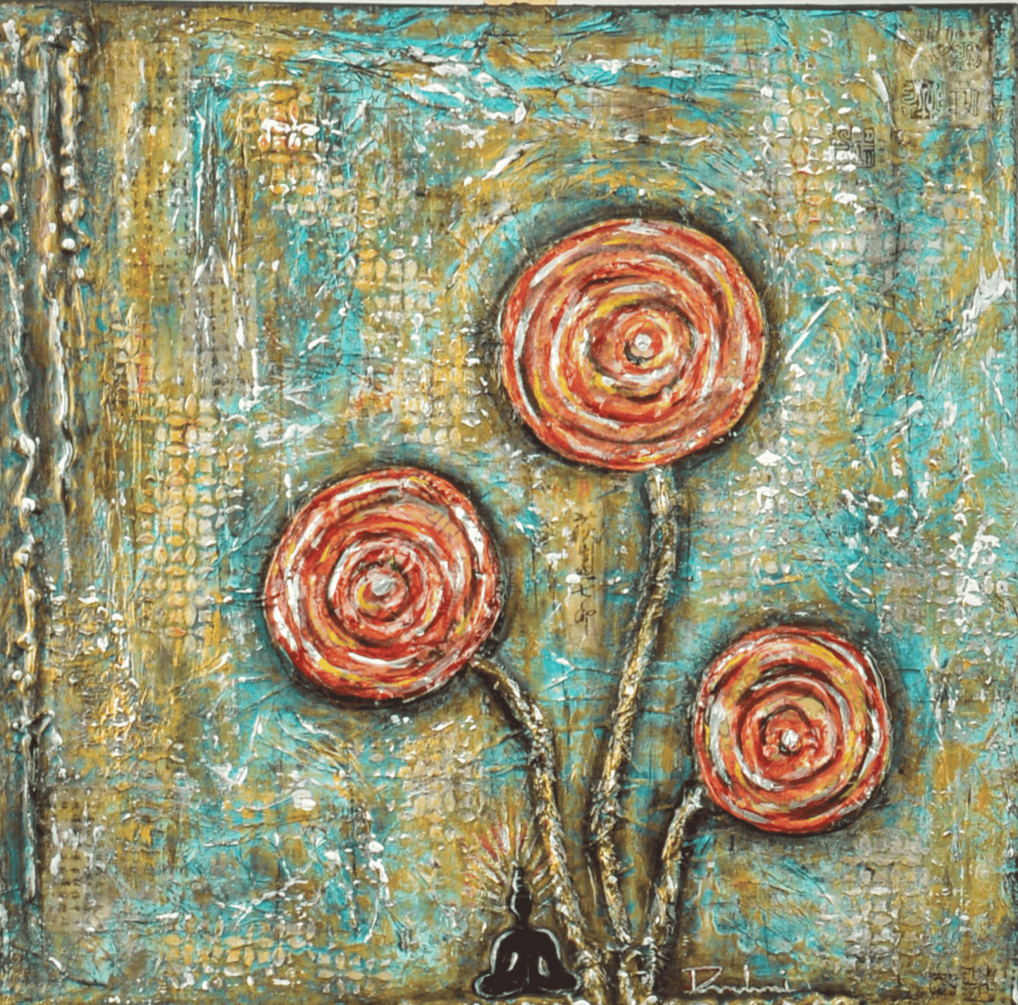 Meditation — original mixed media mindfulness canvas by Rashmi Malhan