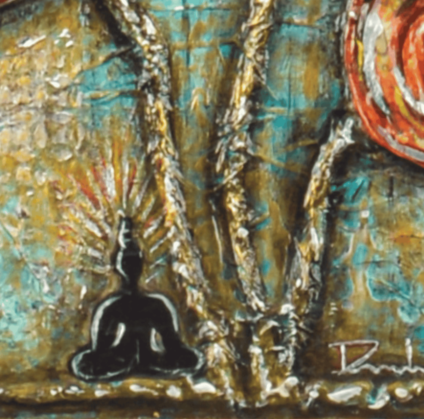 Meditation — original mixed media mindfulness canvas by Rashmi Malhan