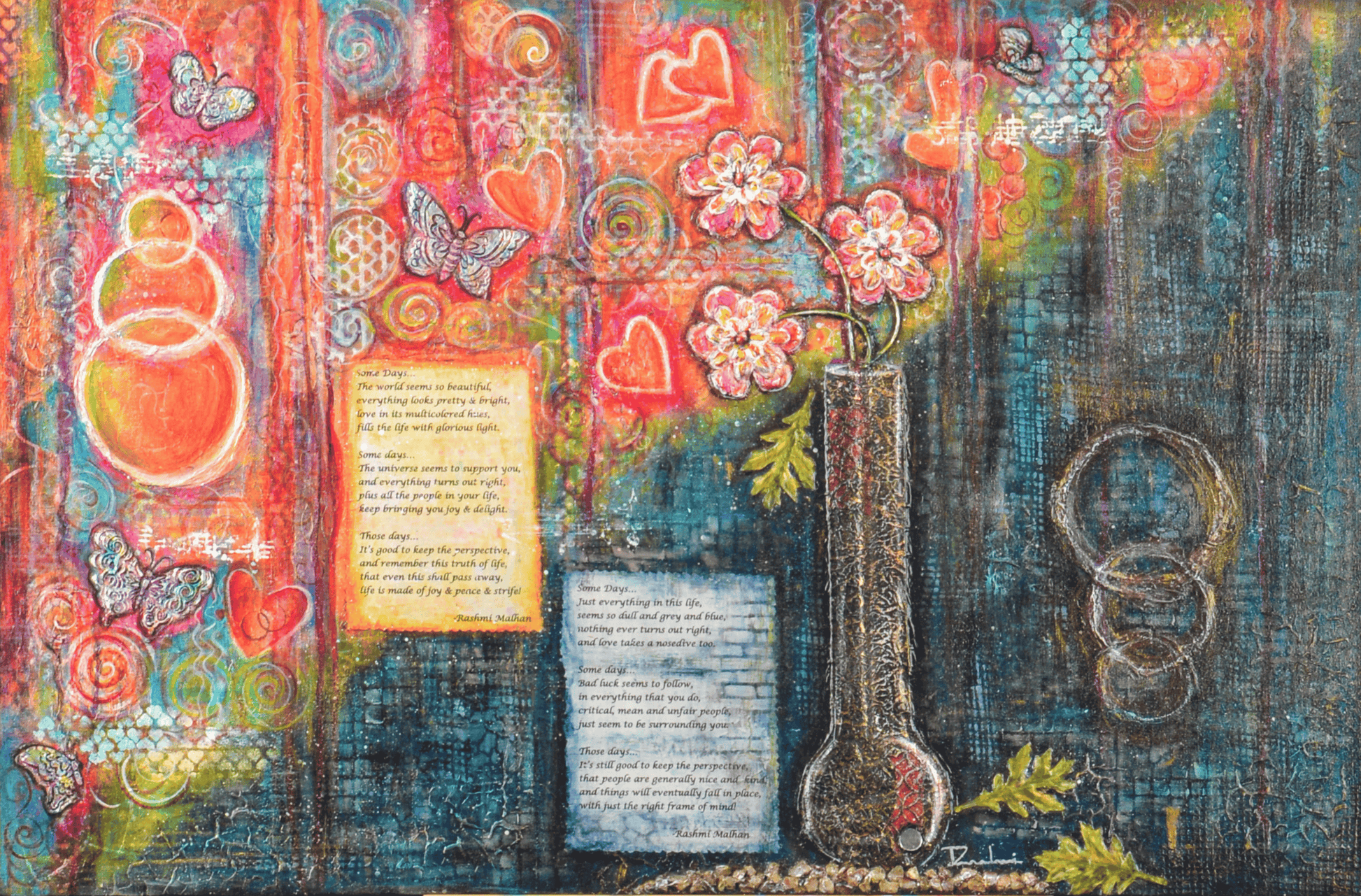 Perspective — original mixed media inspirational canvas by Rashmi Malhan