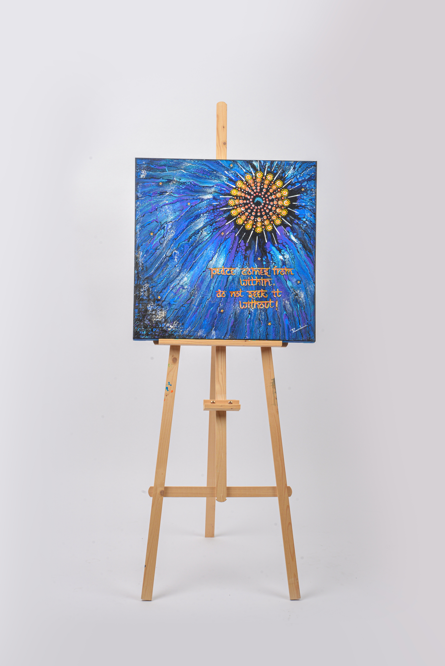 Inner Peace — original mixed media meditation canvas by Rashmi Malhan