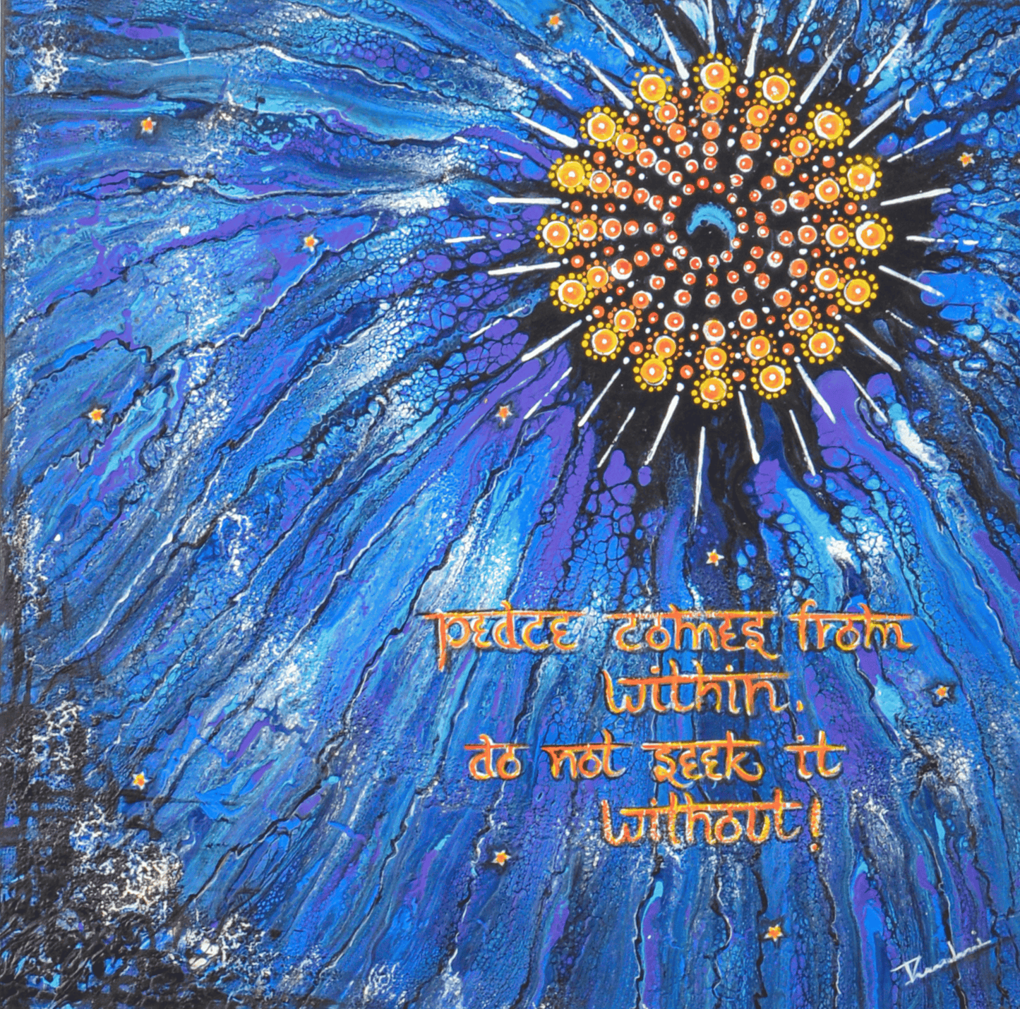Inner Peace — original mixed media meditation canvas by Rashmi Malhan