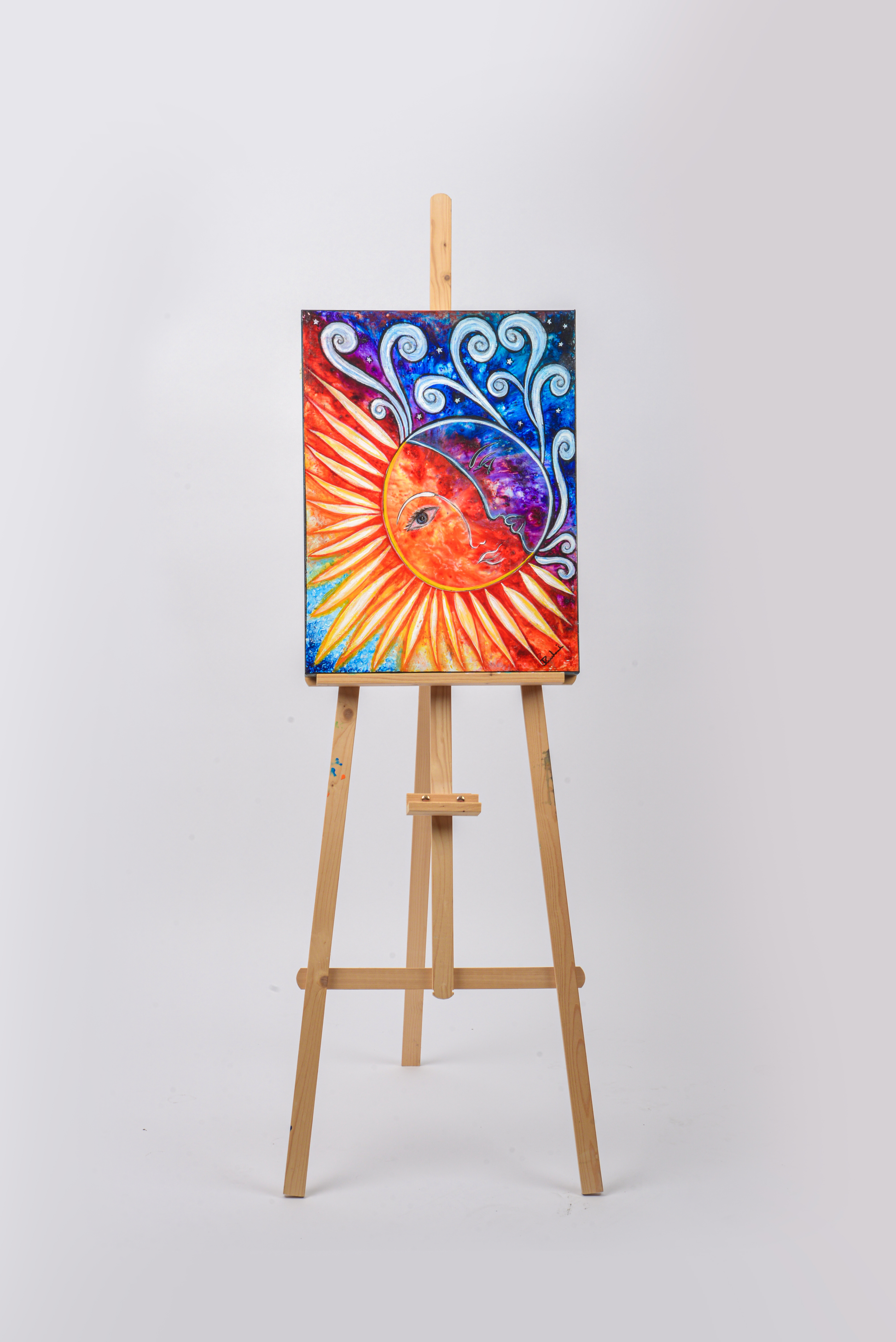 Celestial Blessings — original mixed media spiritual canvas by Rashmi Malhan