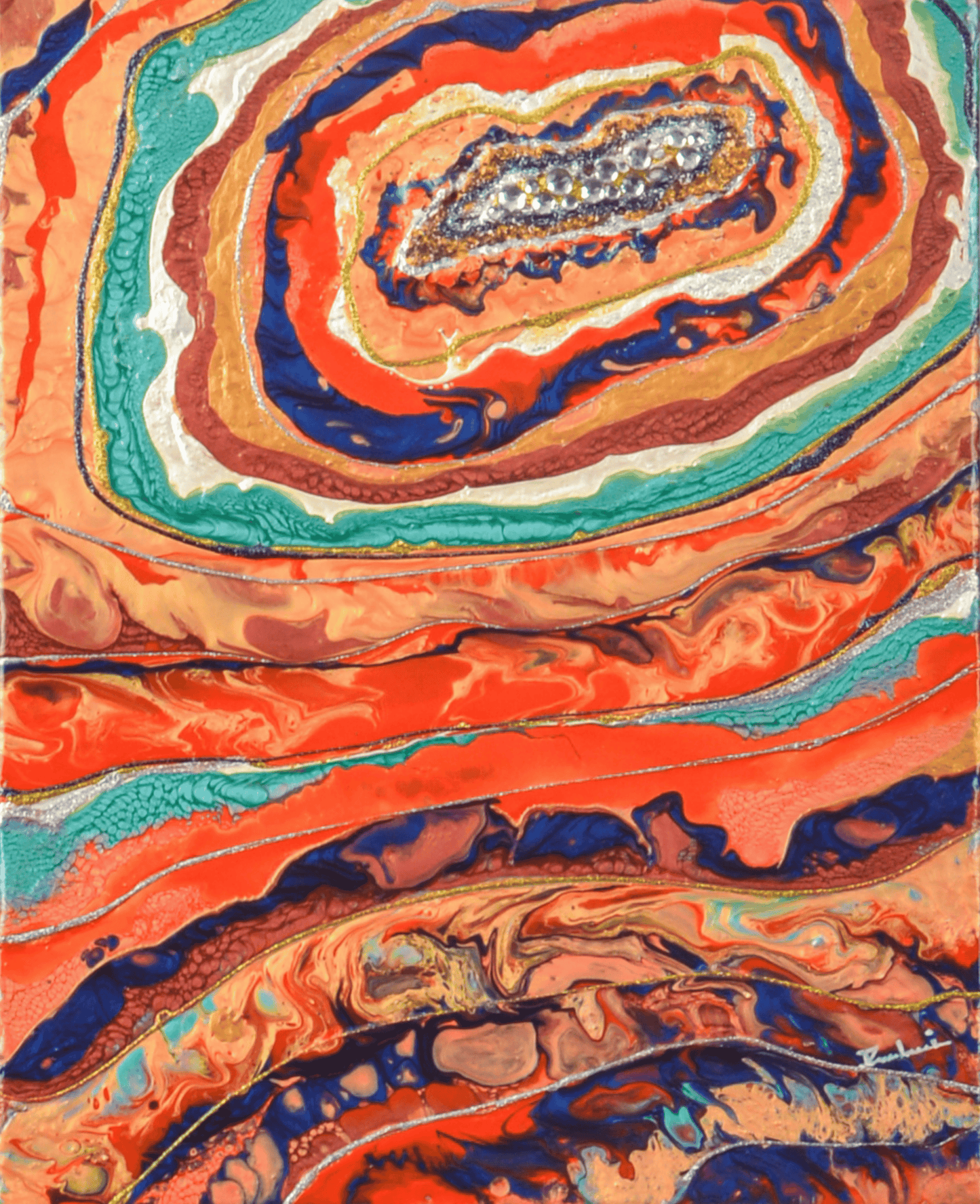 Hidden Riches — original mixed media abundance canvas by Rashmi Malhan