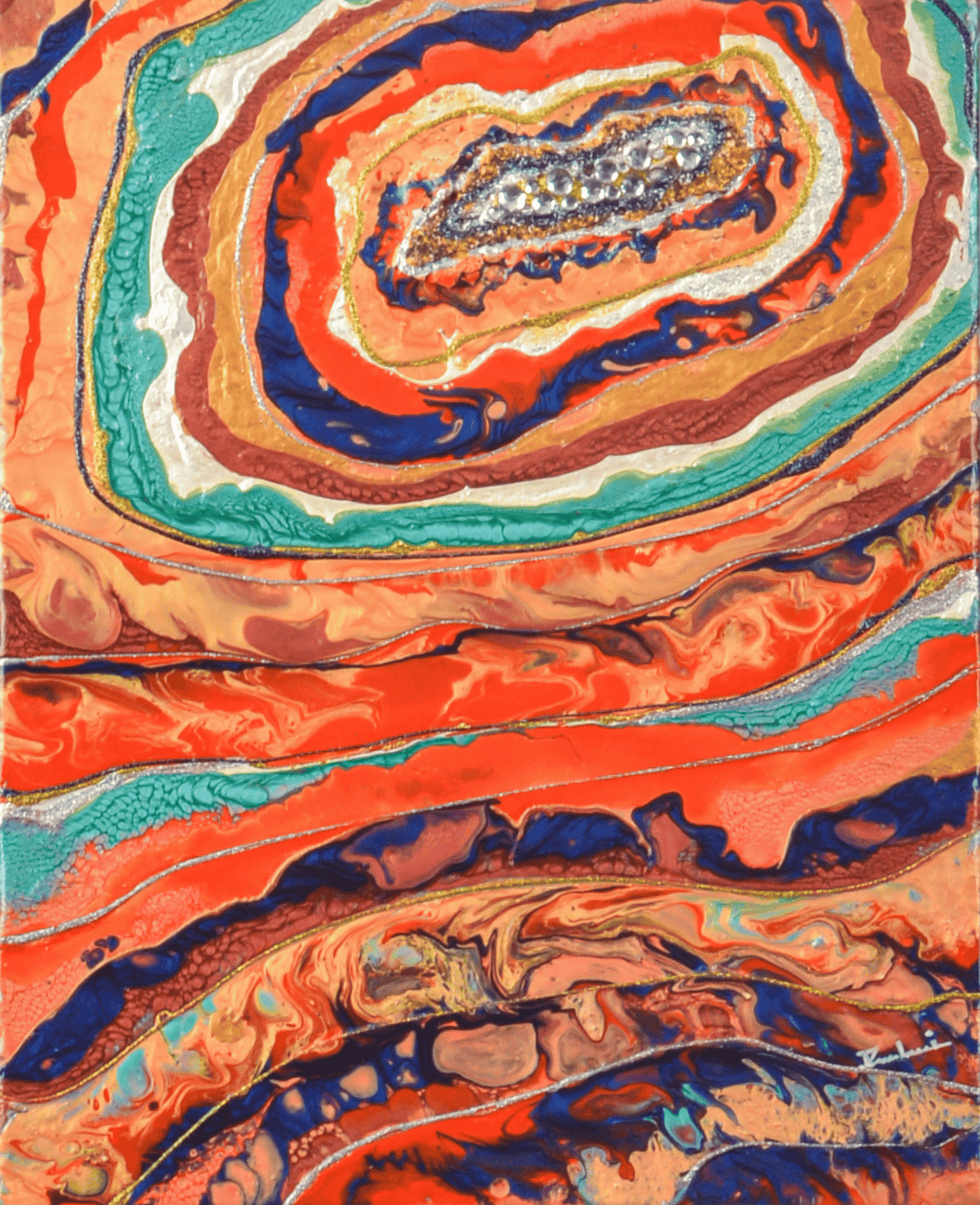 Hidden Riches — original mixed media abundance canvas by Rashmi Malhan