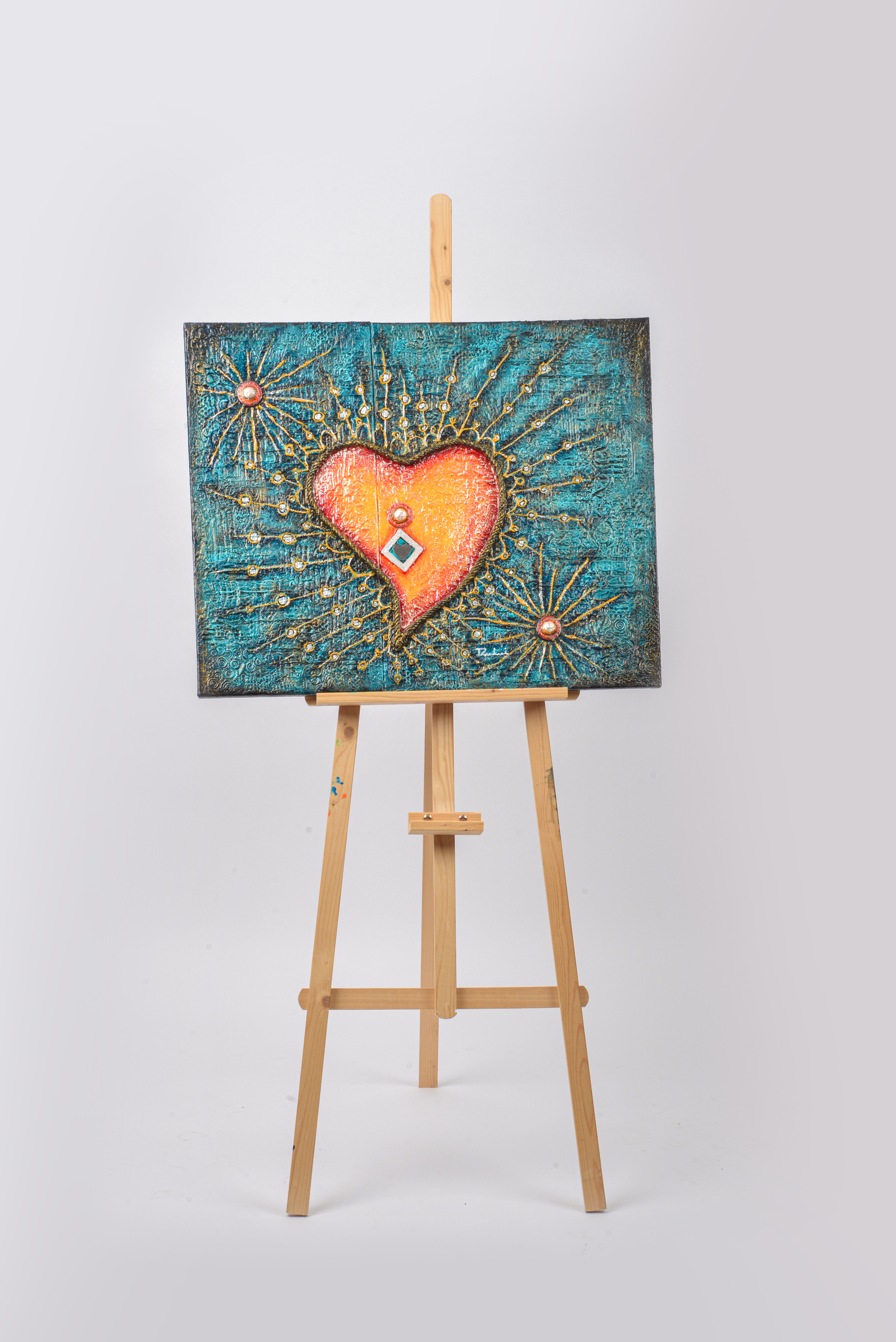 Love Illuminates — original mixed media love and connection canvas by Rashmi Malhan