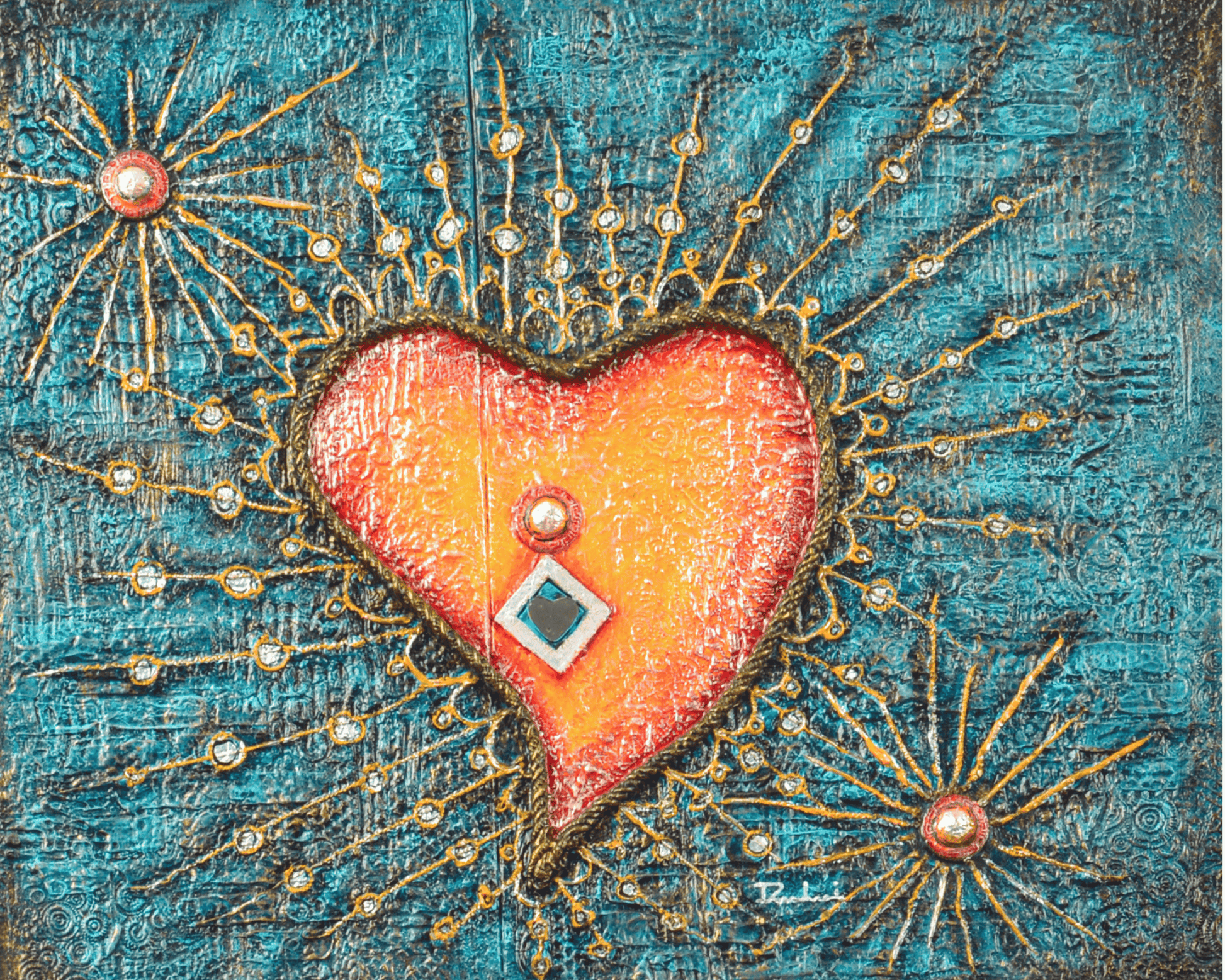 Love Illuminates — original mixed media love and connection canvas by Rashmi Malhan