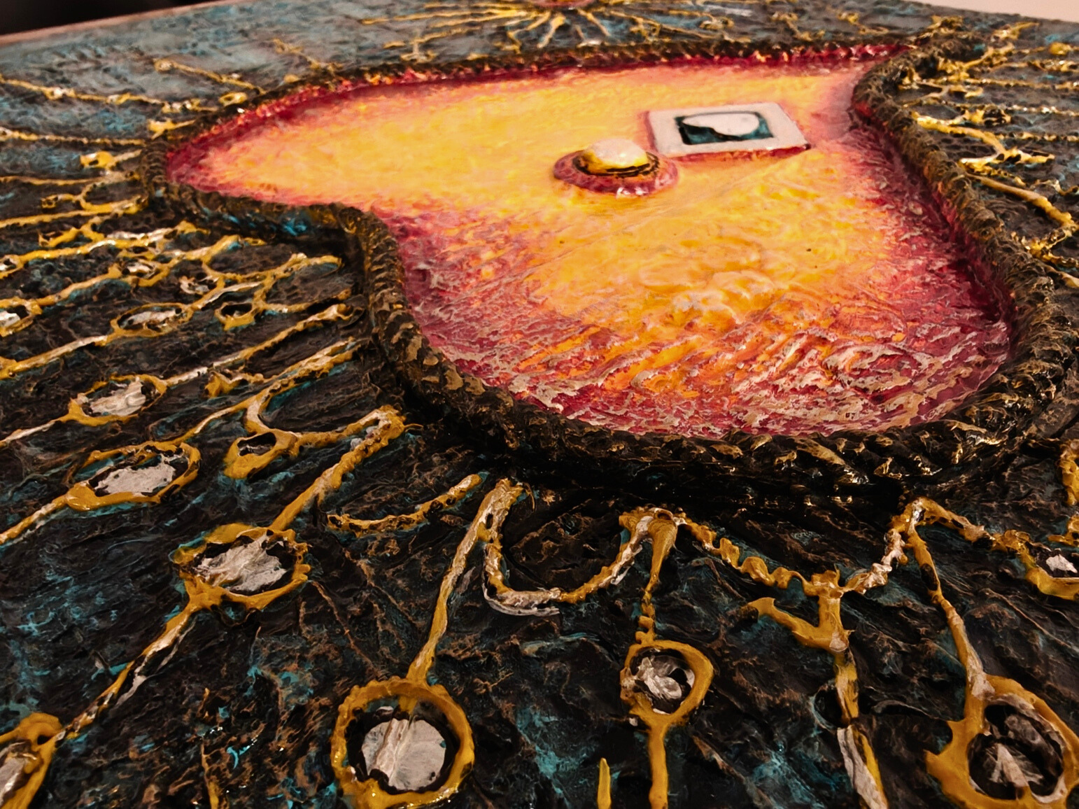 Love Illuminates — original mixed media love and connection canvas by Rashmi Malhan