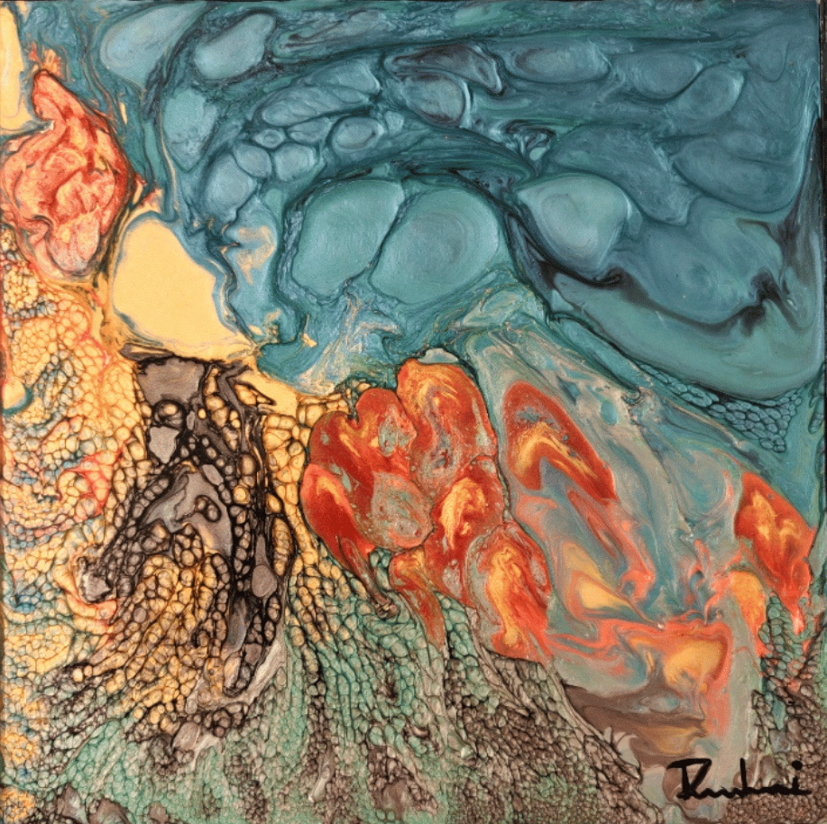 Going With The Flow — original mixed media nature-inspired canvas by Rashmi Malhan