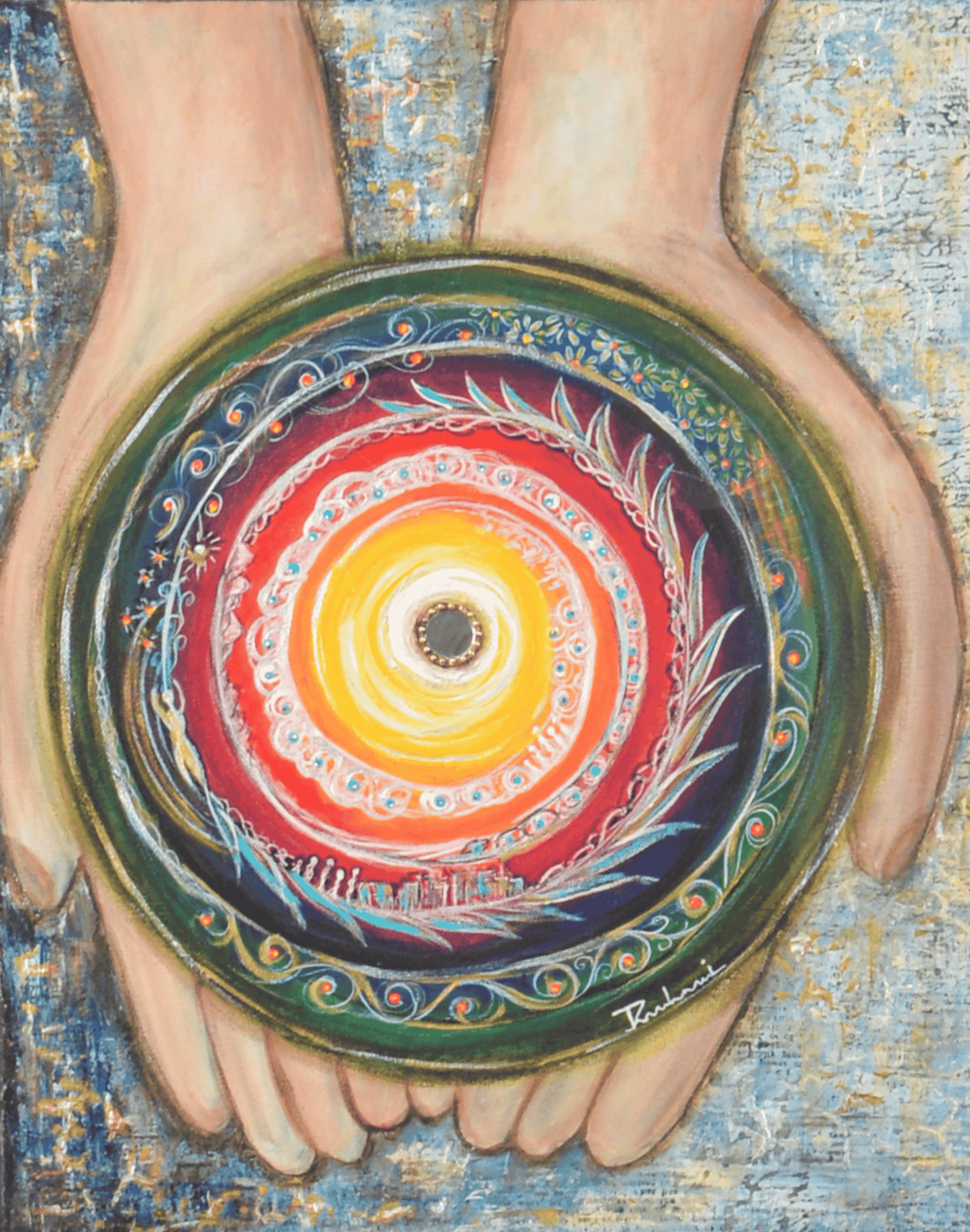 Circle Of Life — original mixed media nature-inspired canvas by Rashmi Malhan