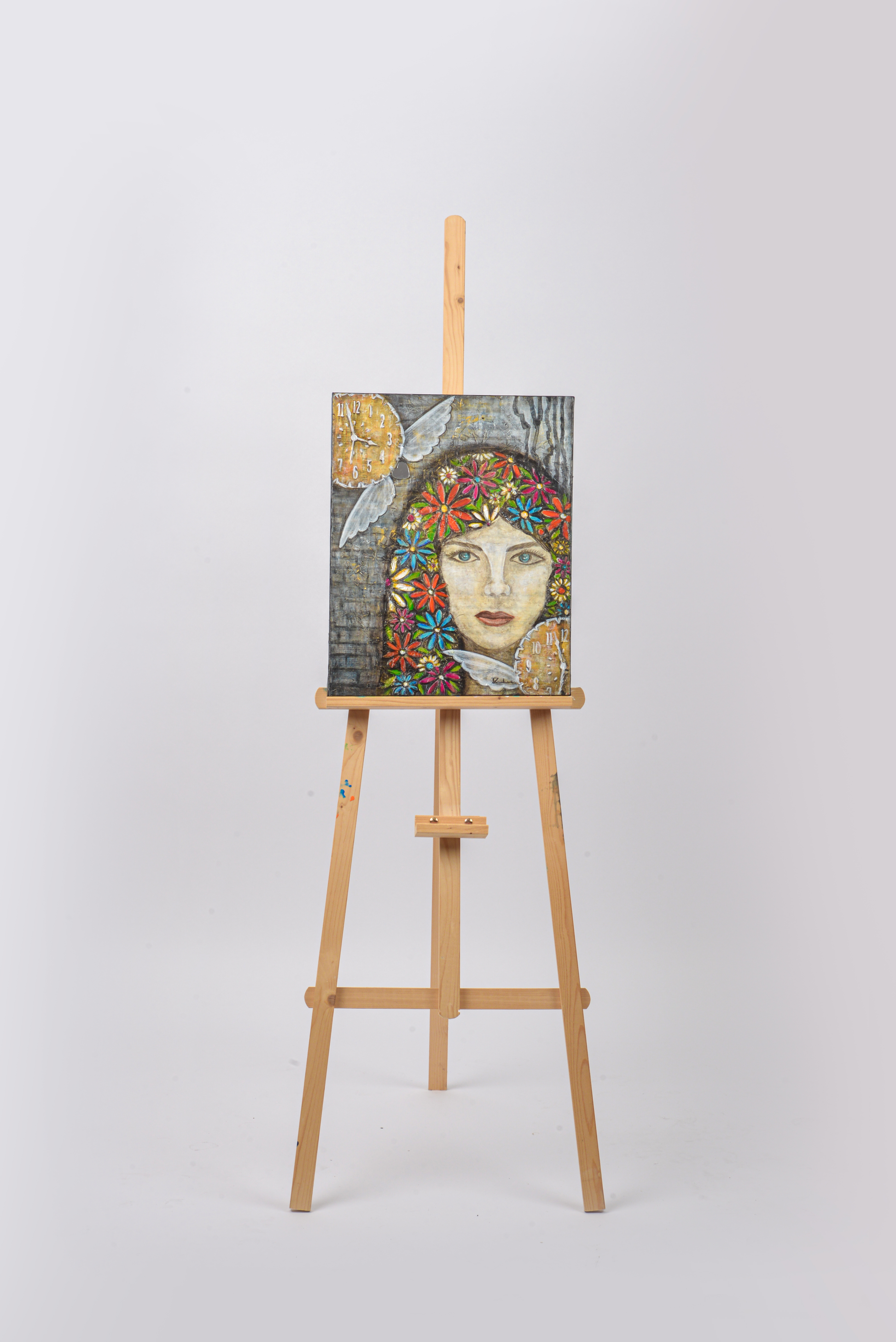 Dea Tempus — original mixed media spiritual canvas by Rashmi Malhan