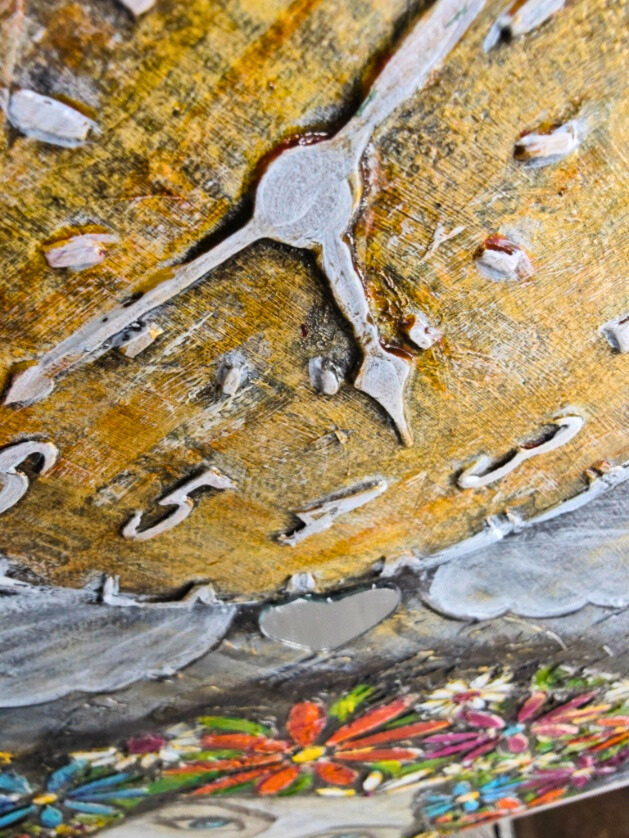 Dea Tempus — original mixed media spiritual canvas by Rashmi Malhan