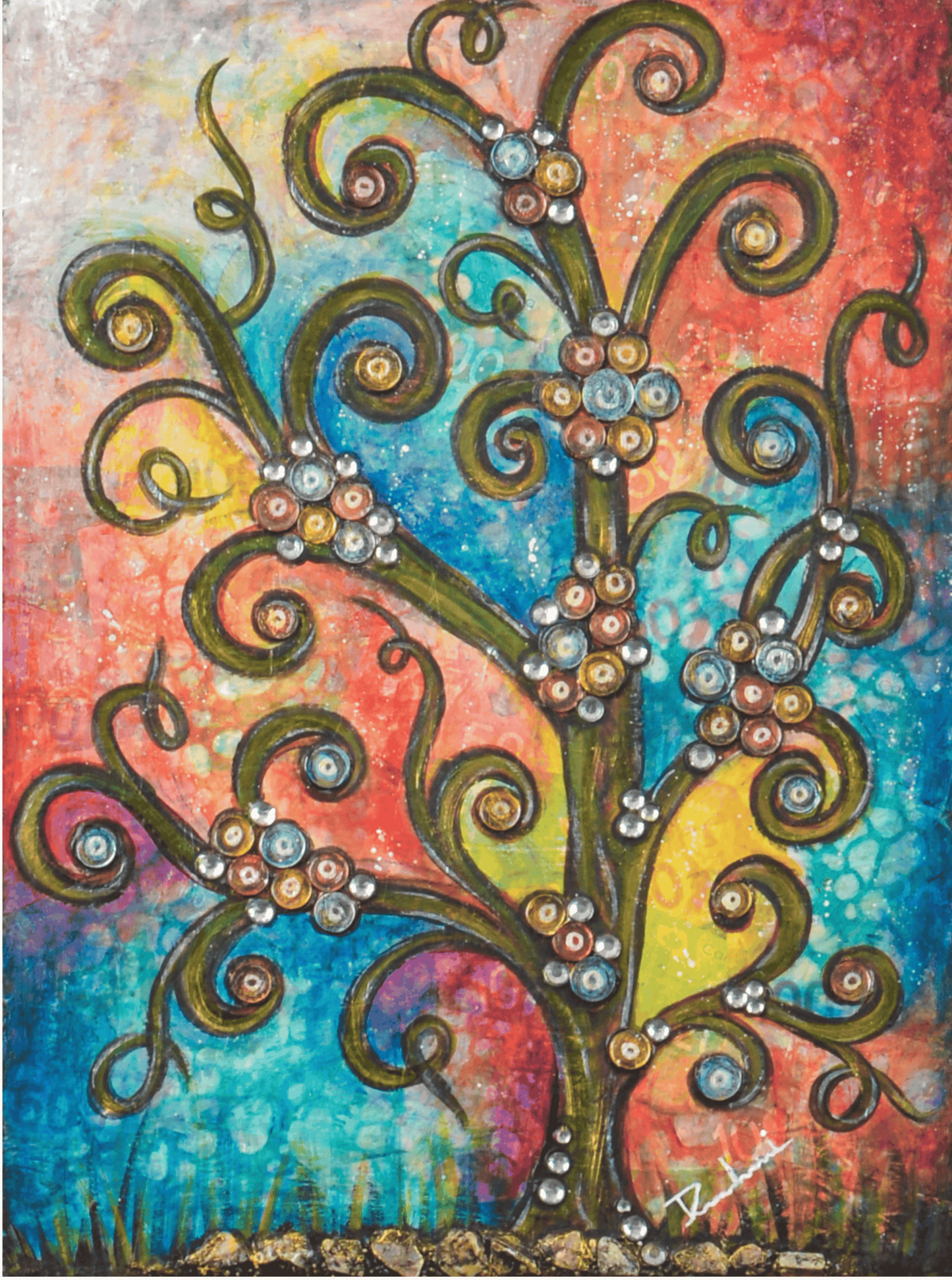 Prosperity — original mixed media abundance canvas by Rashmi Malhan