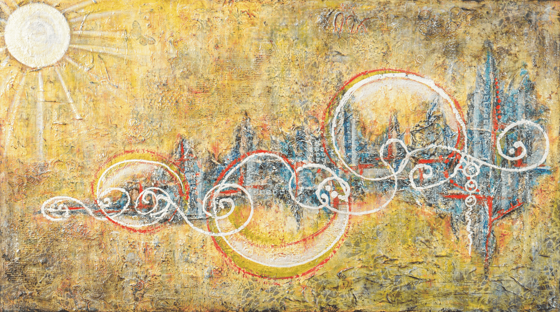Imagine — original mixed media inspirational canvas by Rashmi Malhan