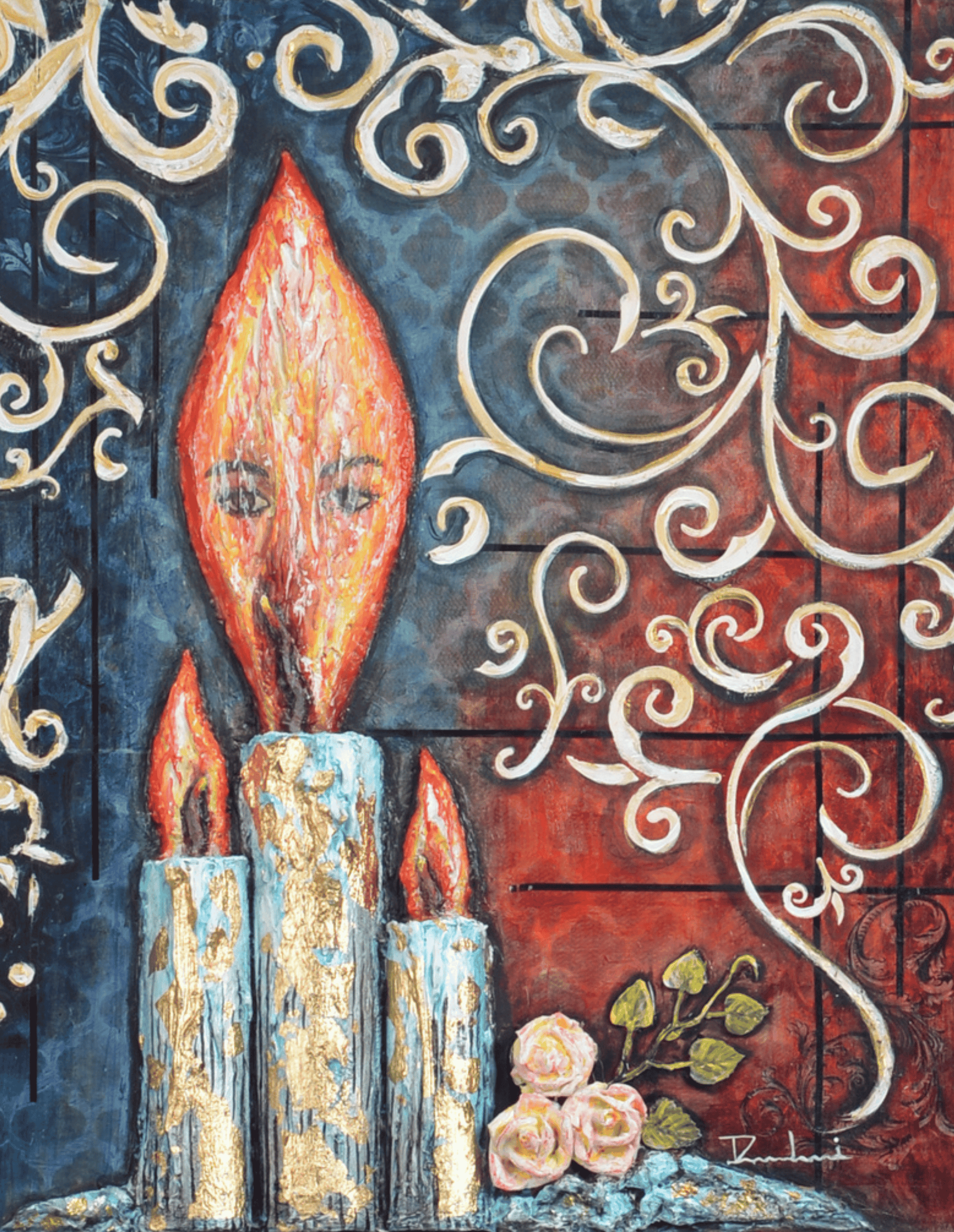 Illumination Of The Soul — original mixed media spiritual canvas by Rashmi Malhan
