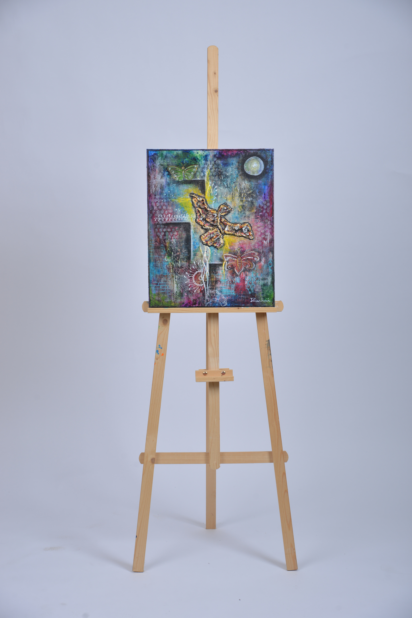 Phoenix — original mixed media spiritual canvas by Rashmi Malhan