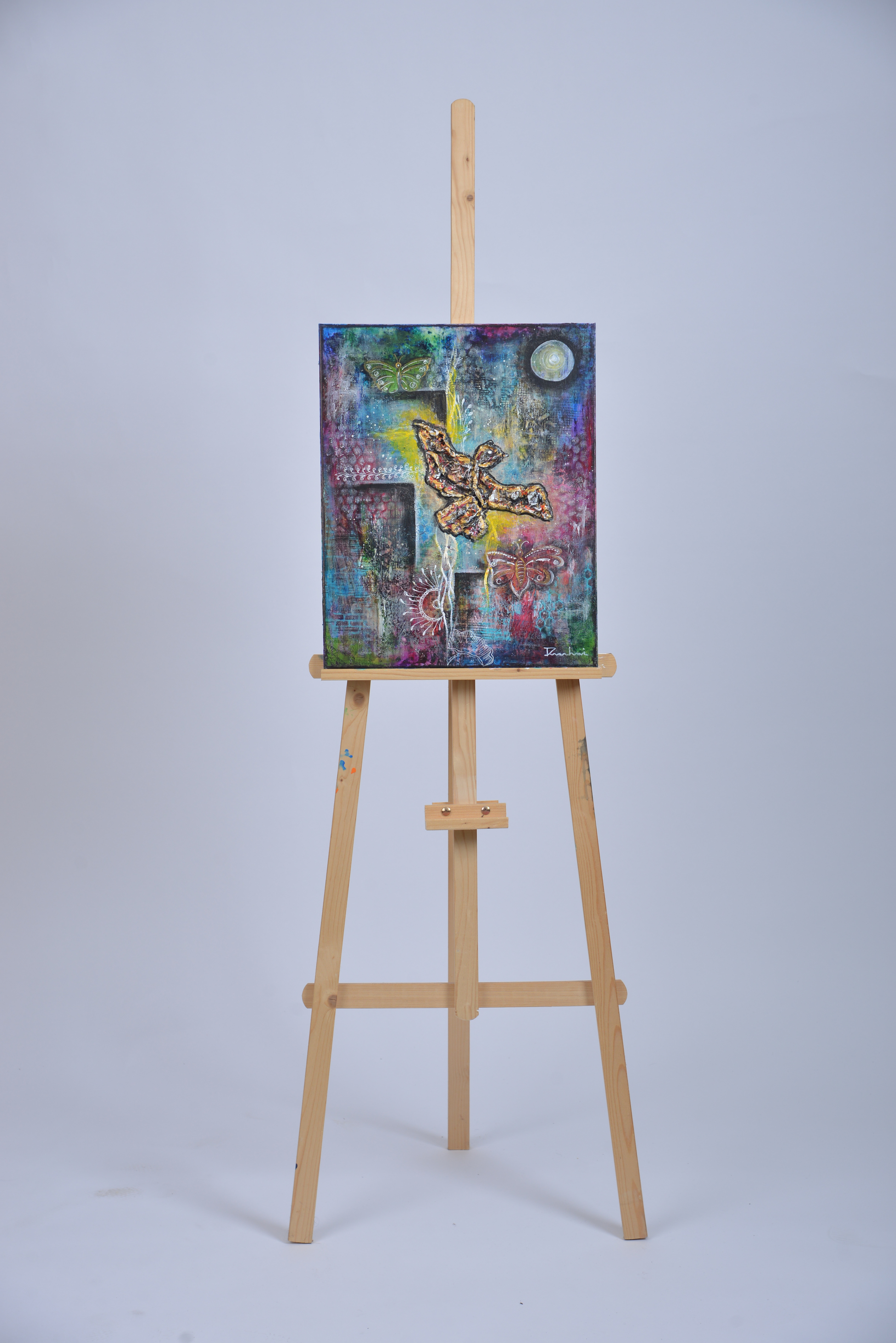 Phoenix — original mixed media spiritual canvas by Rashmi Malhan