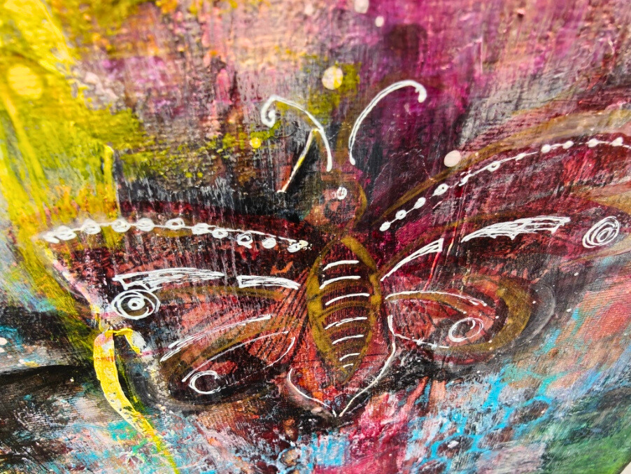 Phoenix — original mixed media spiritual canvas by Rashmi Malhan