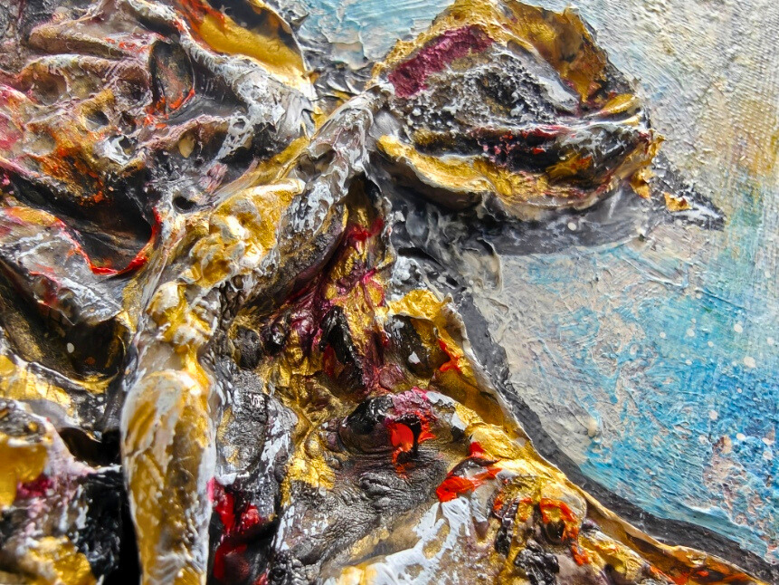 Phoenix — original mixed media spiritual canvas by Rashmi Malhan