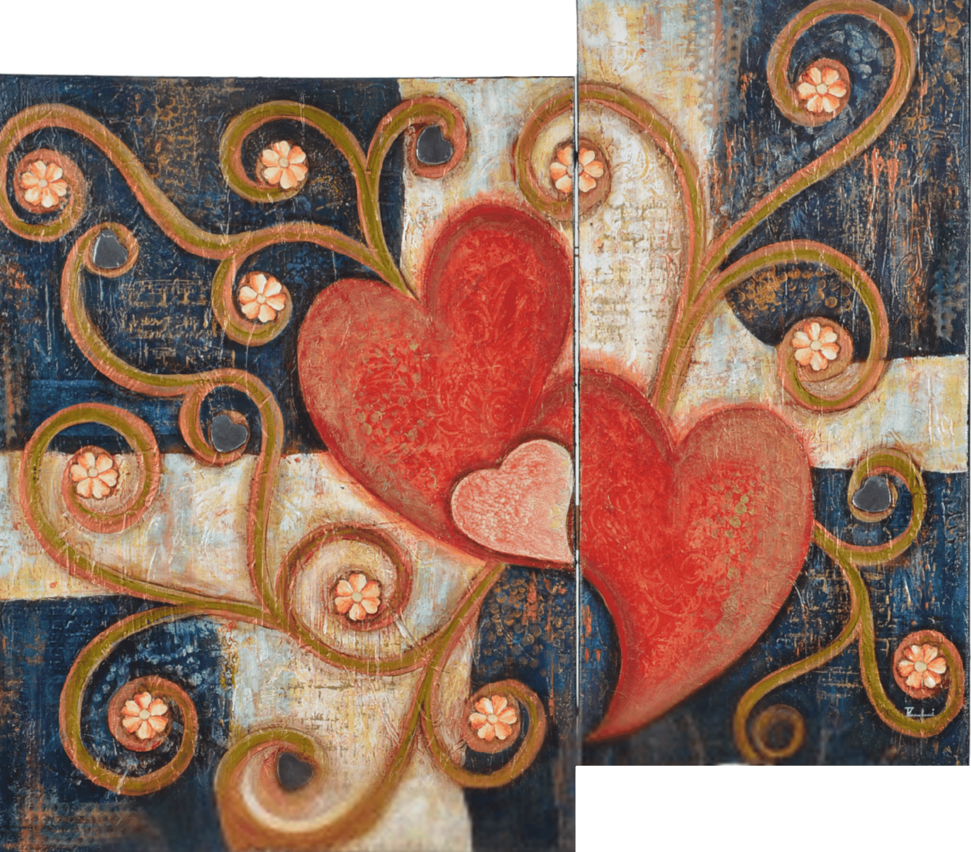 Love Grows — original mixed media love and connection canvas by Rashmi Malhan
