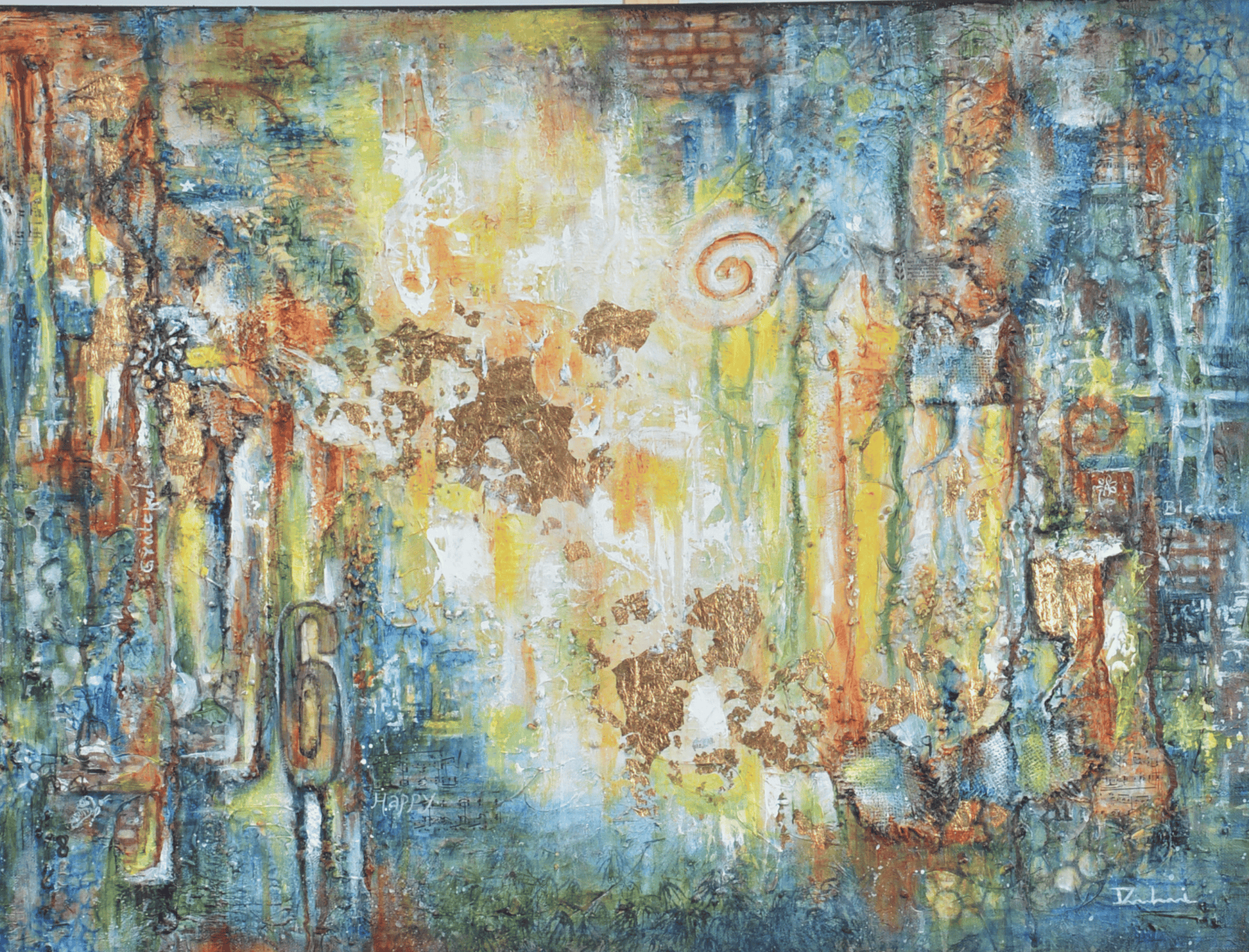 Number 6 — original mixed media spiritual canvas by Rashmi Malhan
