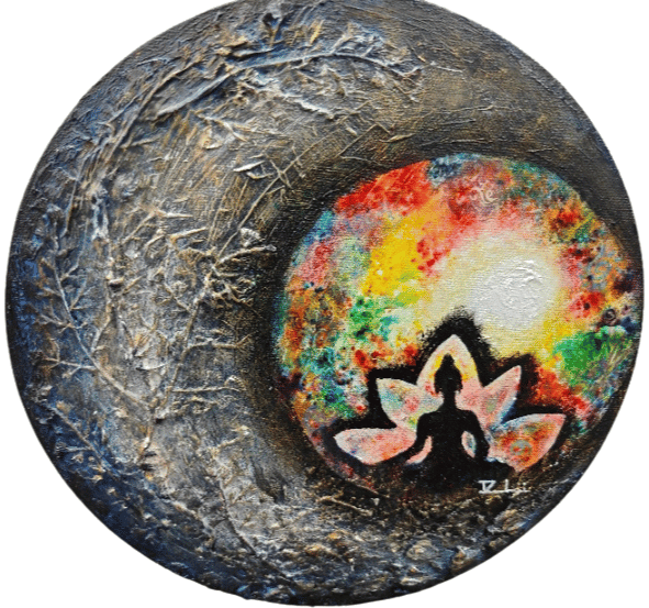 Moonlight Musing — original mixed media nature-inspired canvas by Rashmi Malhan