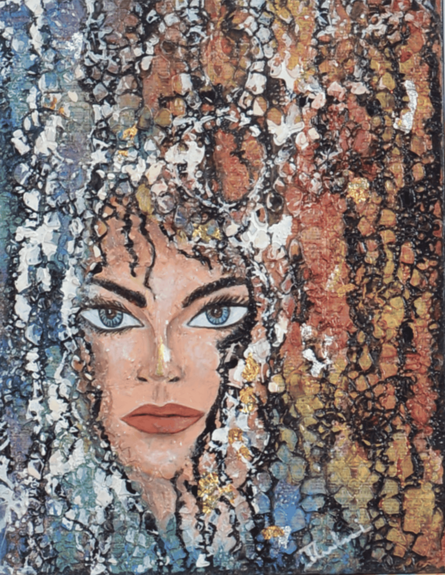Fragmented — original mixed media contemporary canvas by Rashmi Malhan