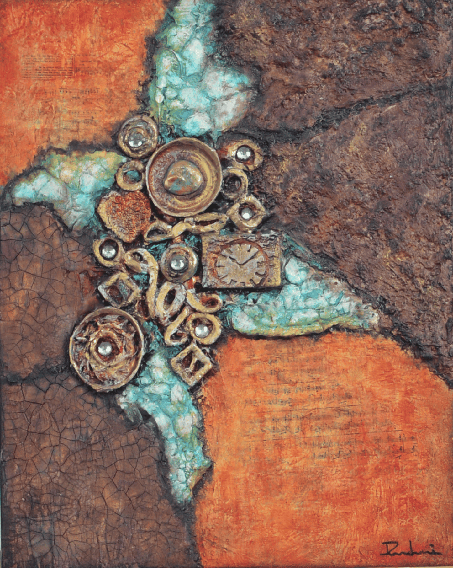 Treasures Beneath — original mixed media nature-inspired canvas by Rashmi Malhan