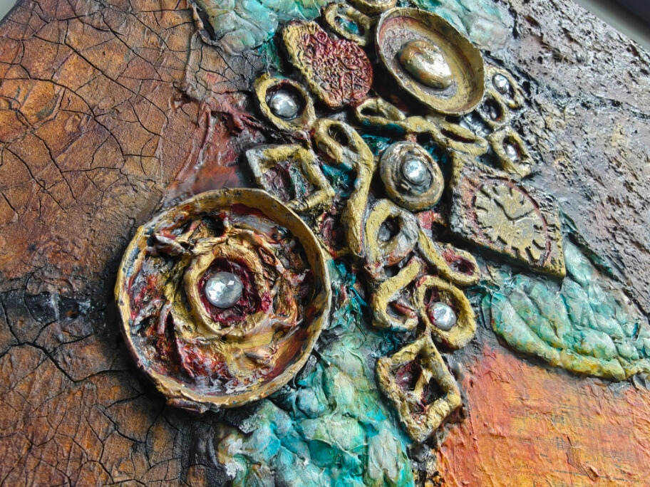 Treasures Beneath — original mixed media nature-inspired canvas by Rashmi Malhan