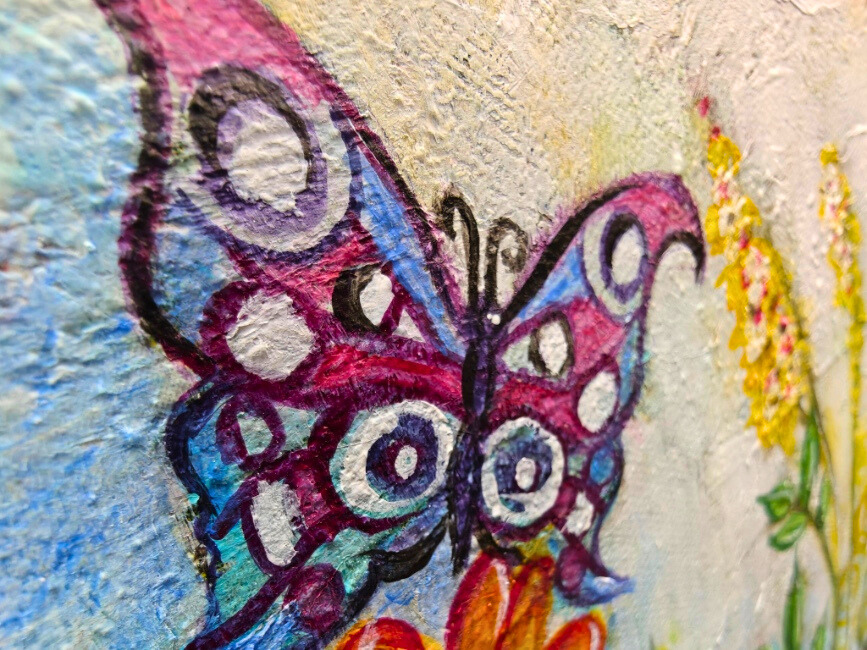Summer Bliss — original mixed media nature-inspired canvas by Rashmi Malhan