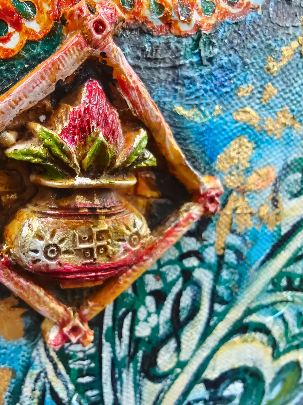 Om — original mixed media meditation canvas by Rashmi Malhan