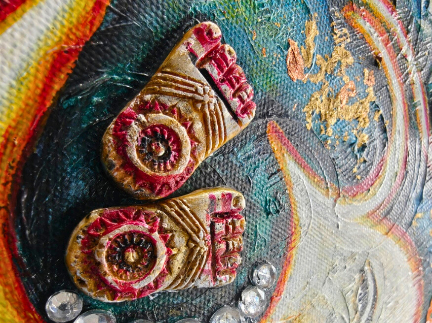 Om — original mixed media meditation canvas by Rashmi Malhan