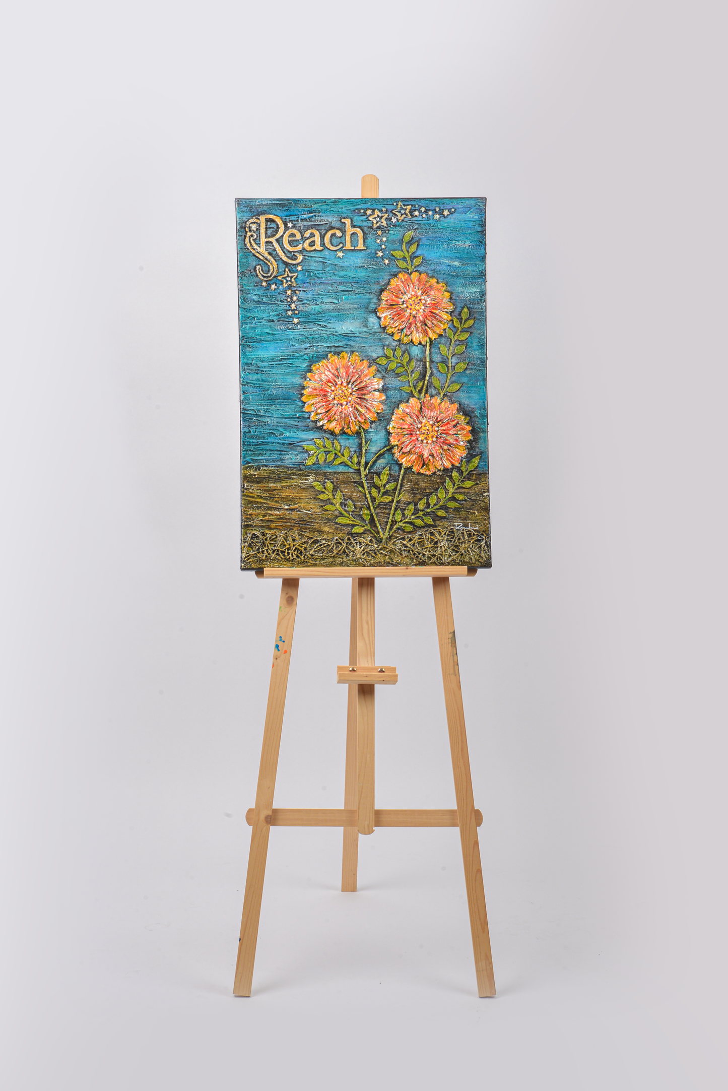 Reach — original mixed media empowerment canvas by Rashmi Malhan