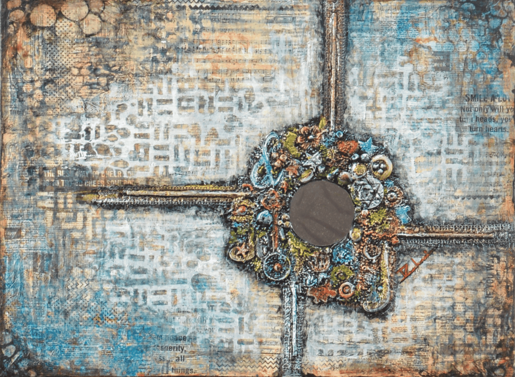 Labyrinth of Life — original mixed media spiritual canvas by Rashmi Malhan