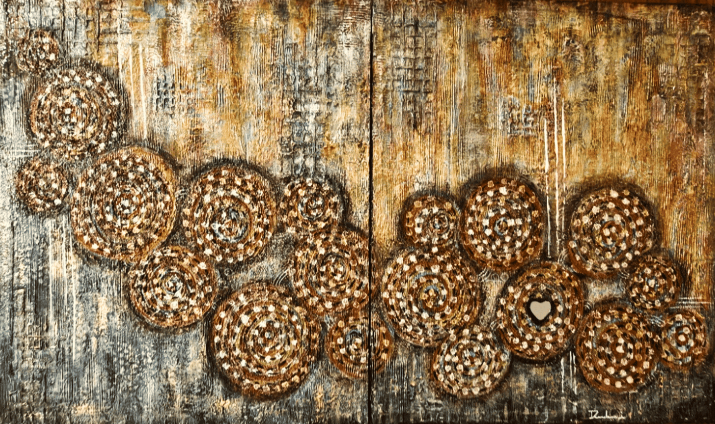 What We Keep — original mixed media sentimental canvas by Rashmi Malhan