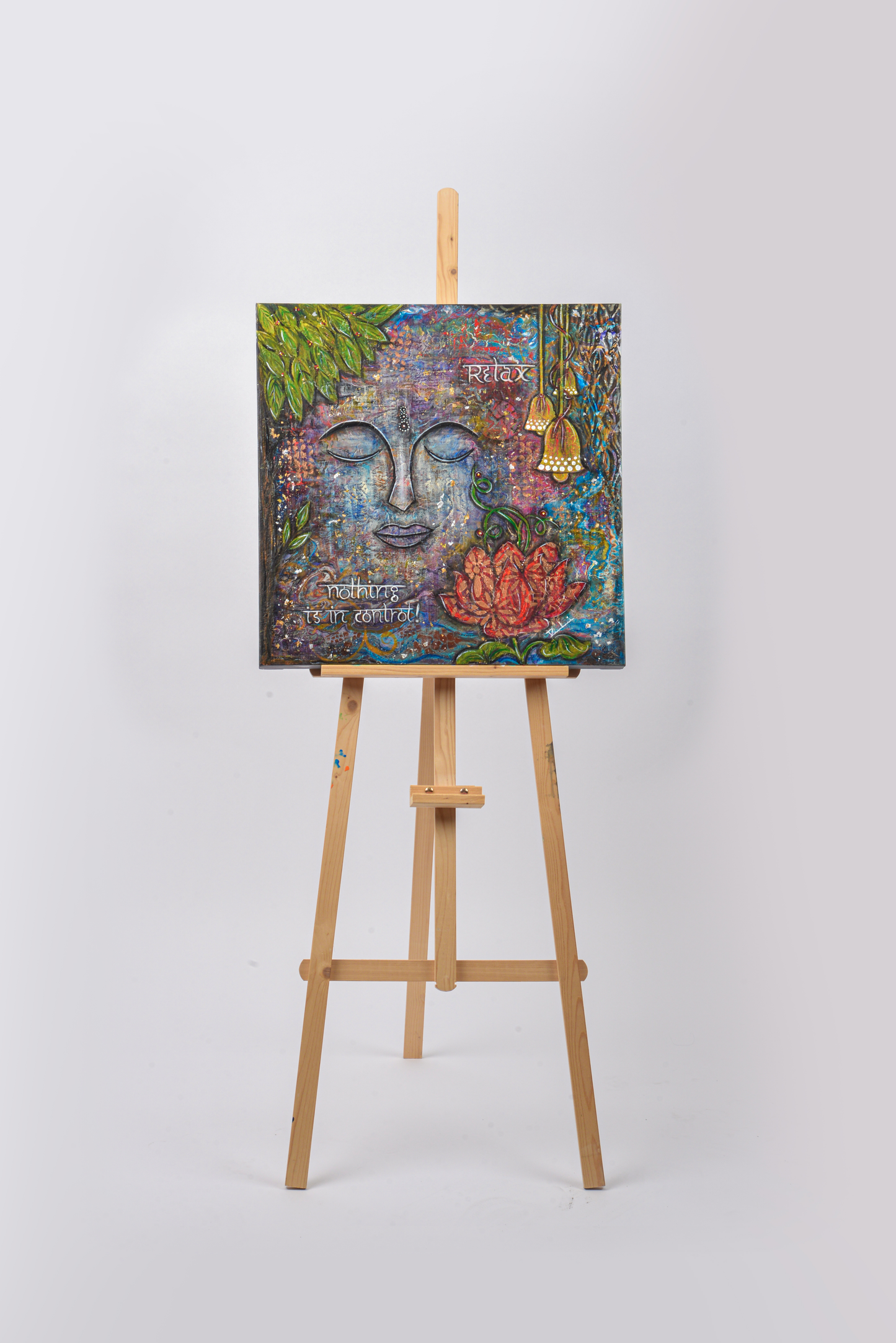 Quiet Faith — original mixed media spiritual canvas by Rashmi Malhan