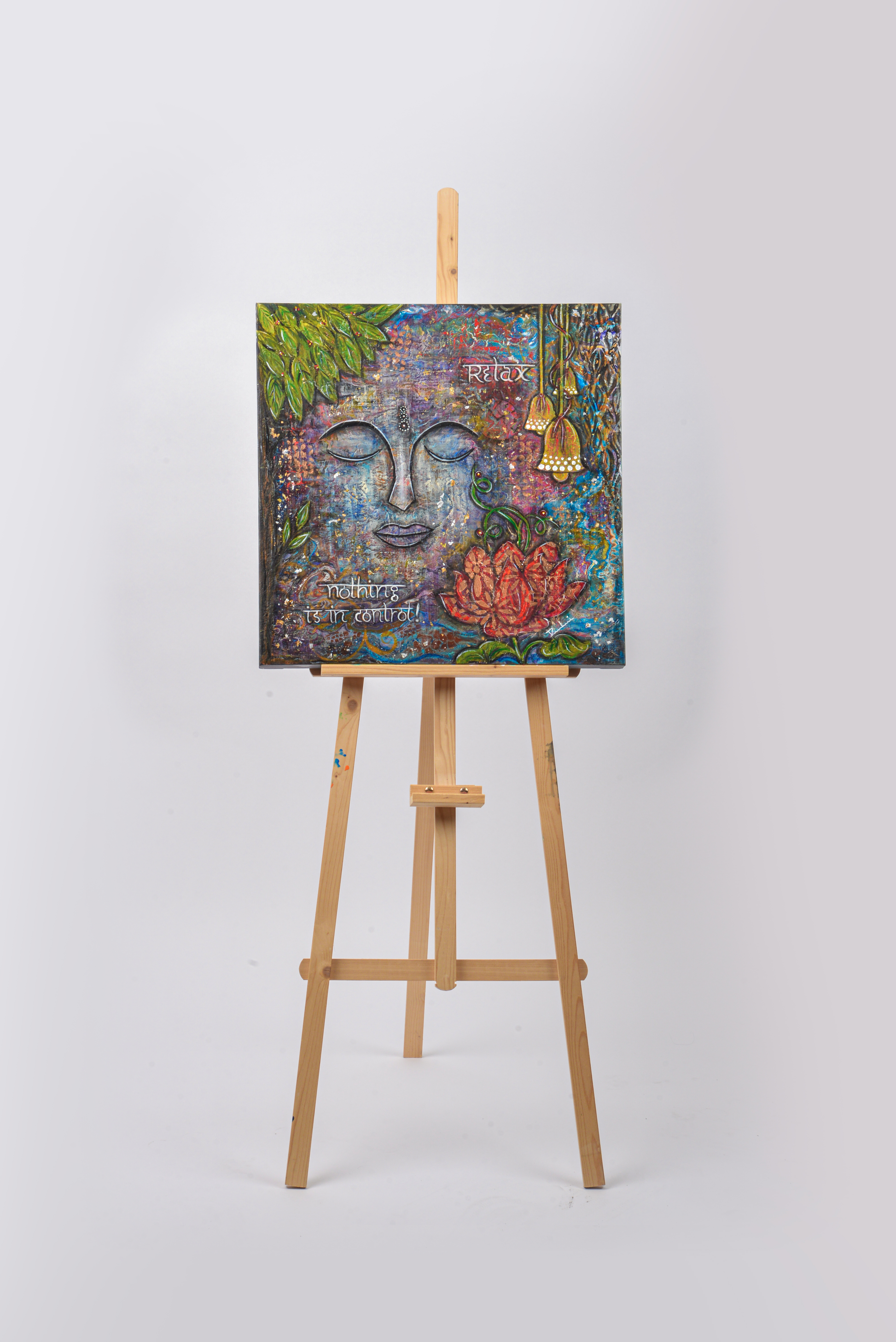 Quiet Faith — original mixed media spiritual canvas by Rashmi Malhan