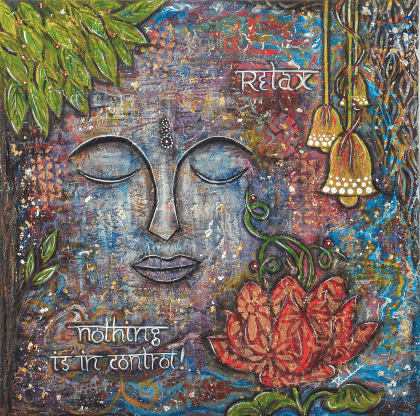 Quiet Faith — original mixed media spiritual canvas by Rashmi Malhan