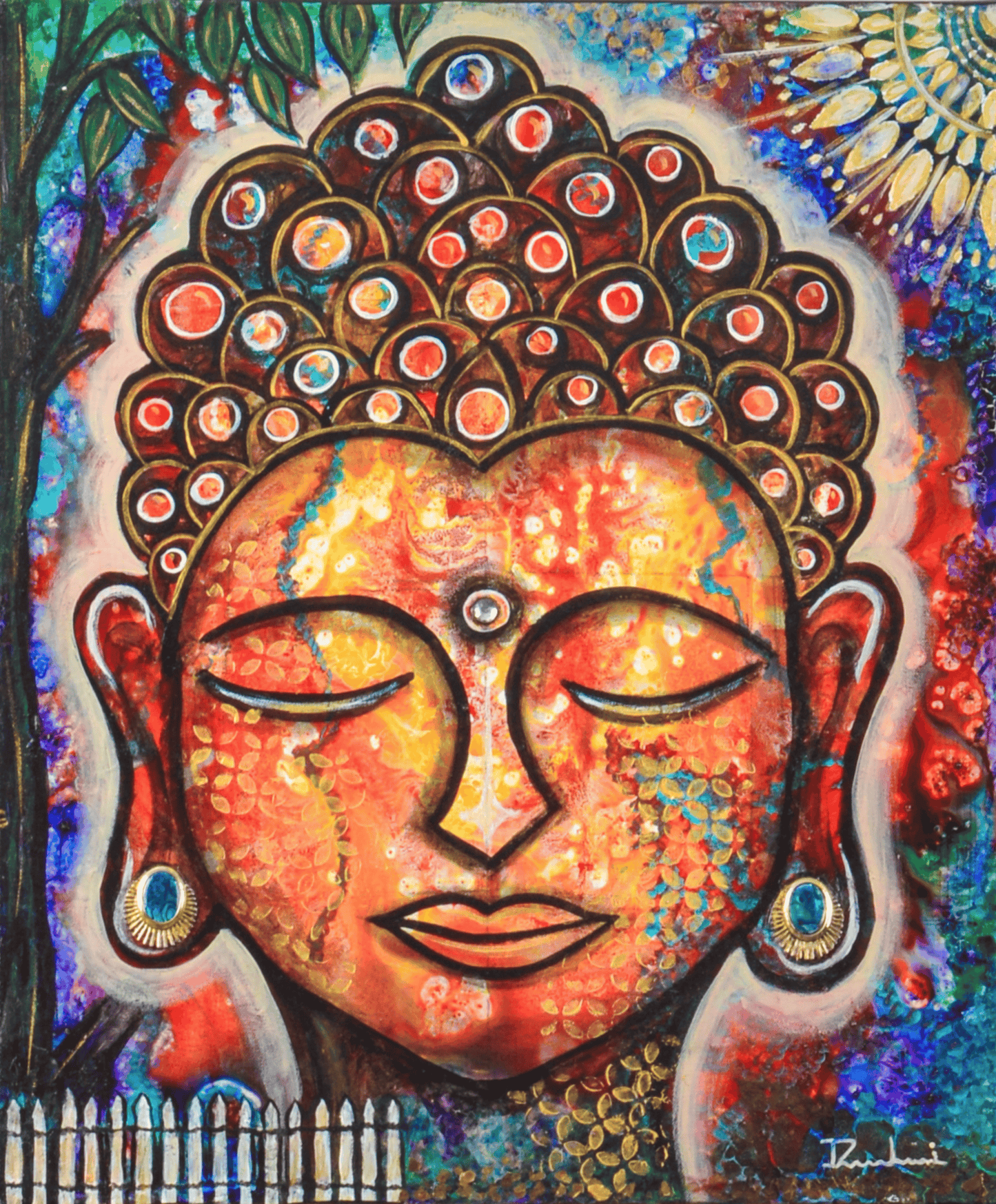 Stillness — original mixed media meditation canvas by Rashmi Malhan