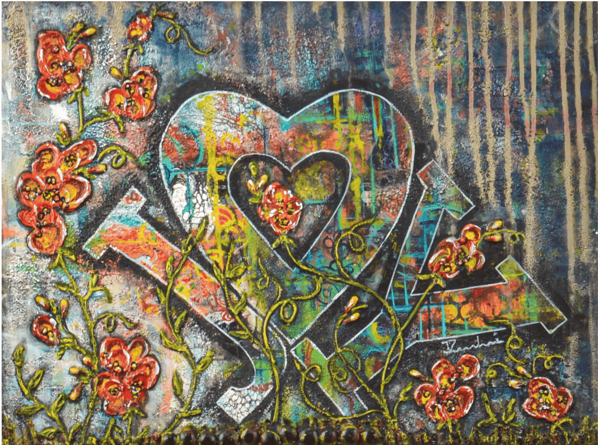 Joy — original mixed media meditation canvas by Rashmi Malhan